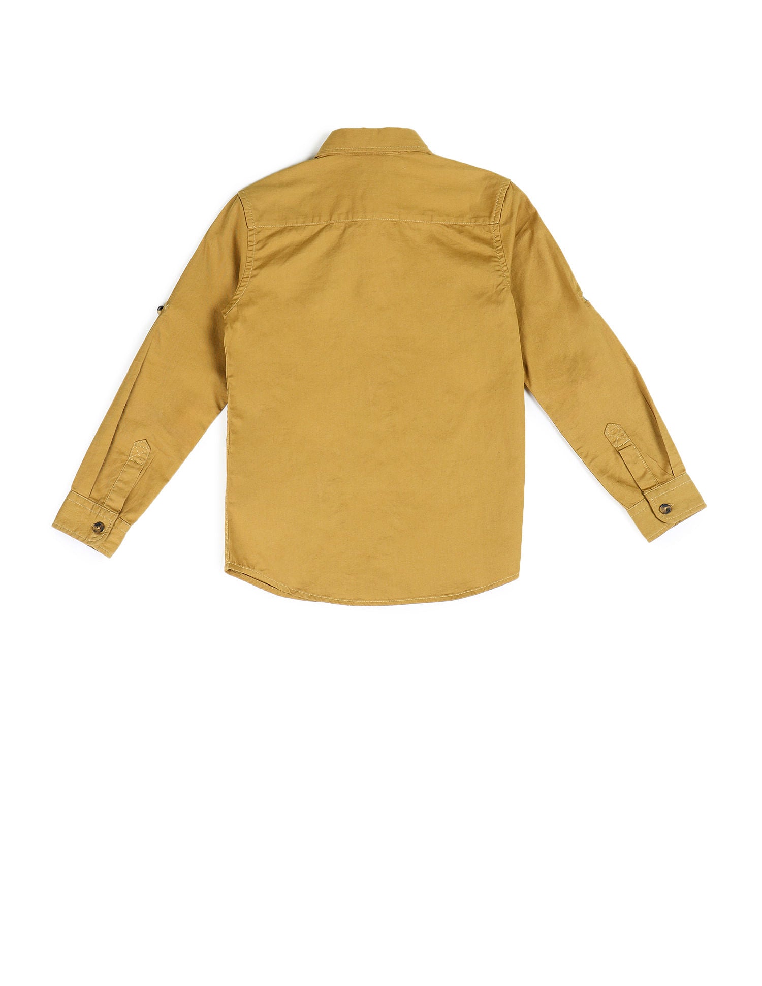 Boys Regular Fit Solid Shirt Mustard - U.S. POLO ASSN. | Large