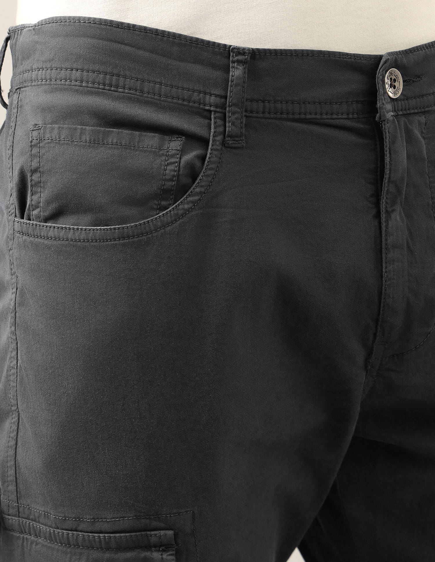 Harold Slim Straight Fit Twill Cargos Grey - U.S. Polo Assn. India | Large