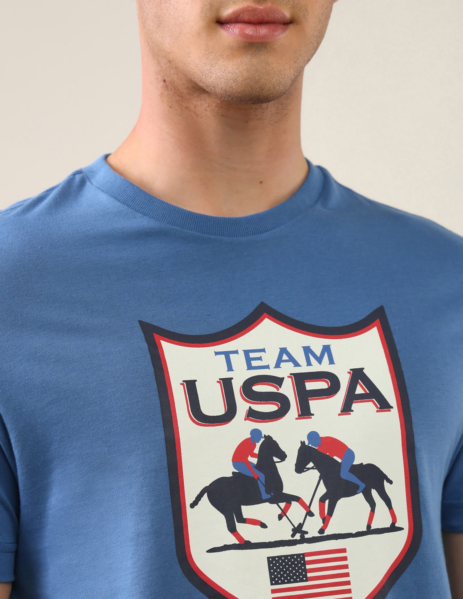 Graphic Brand Printed Regular Fit T-Shirt Blue - U.S. Polo Assn. India | Large