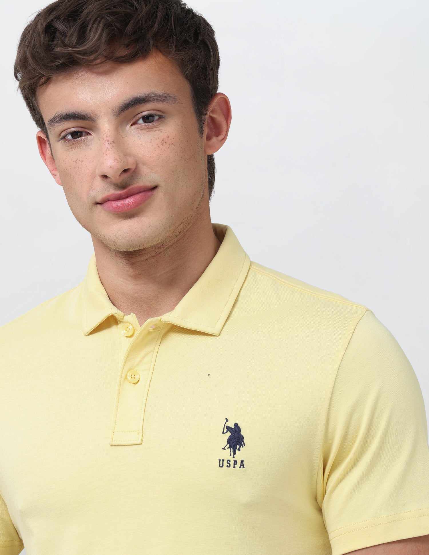 Solid Slim Fit Polo Shirt Yellow - U.S. Polo Assn. India | Large