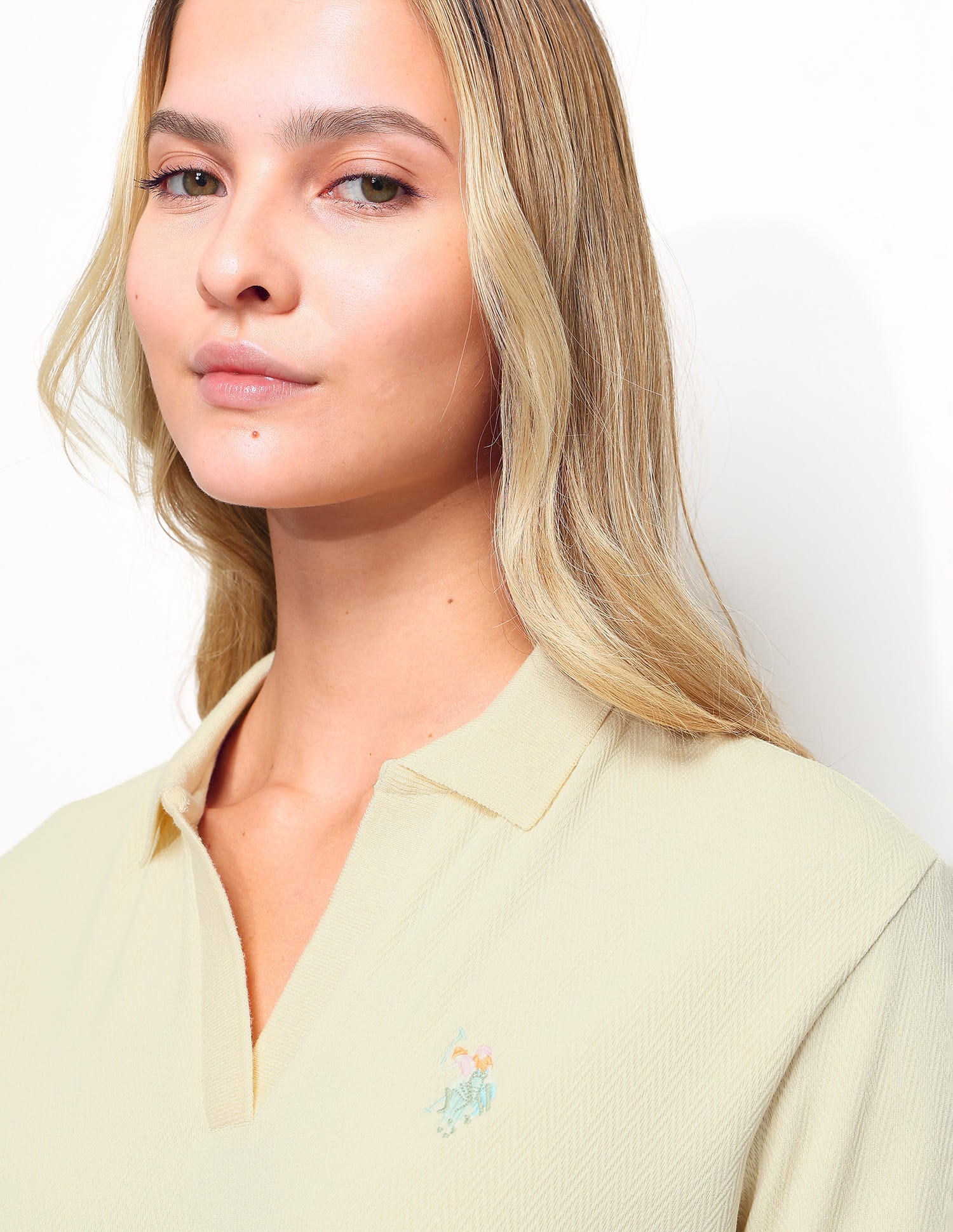 Textured Regular Fit Polo Shirt White - U.S. Polo Assn. India | Large