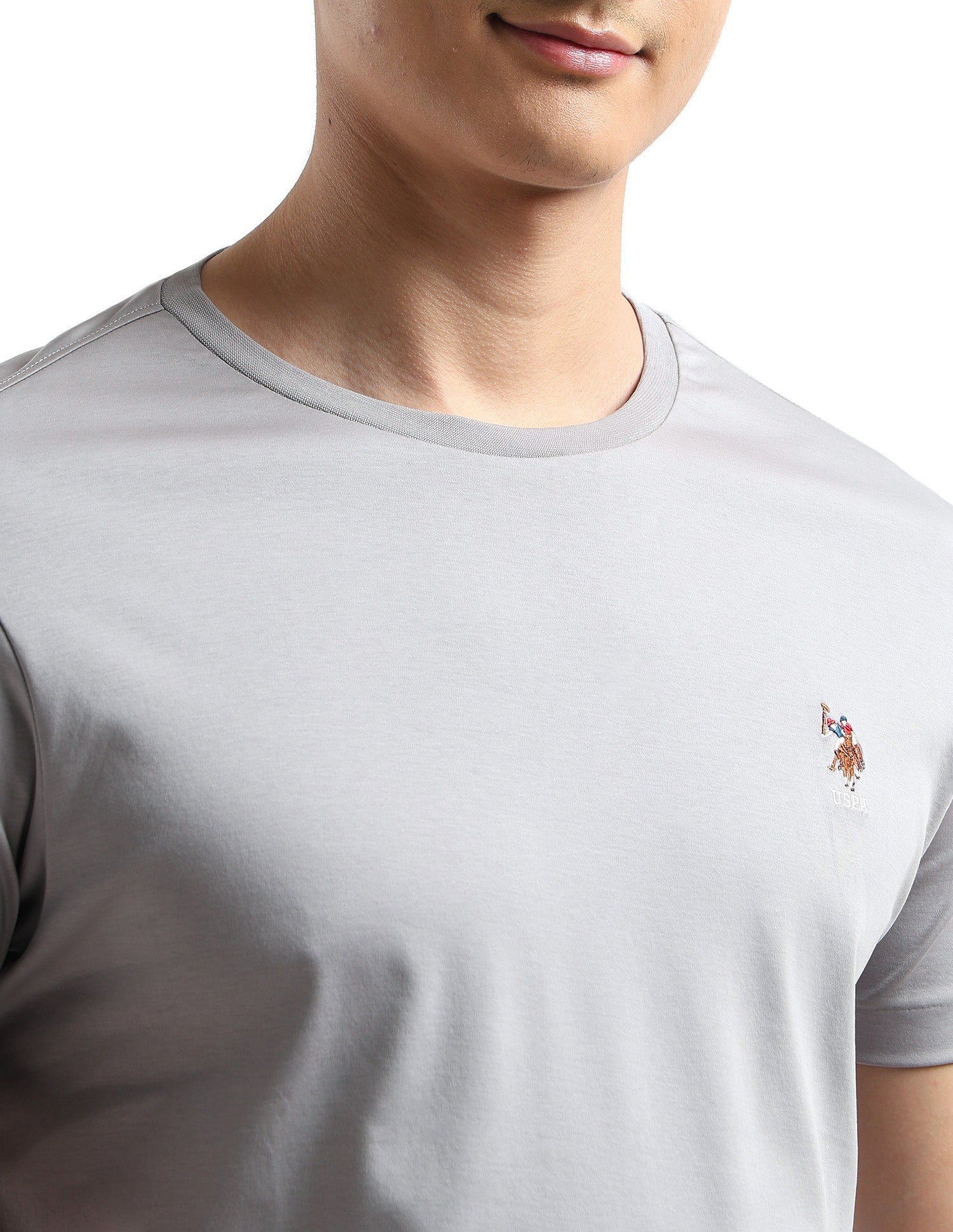 Regular Fit Solid T-shirt Light Grey - U.S. POLO ASSN. | Large
