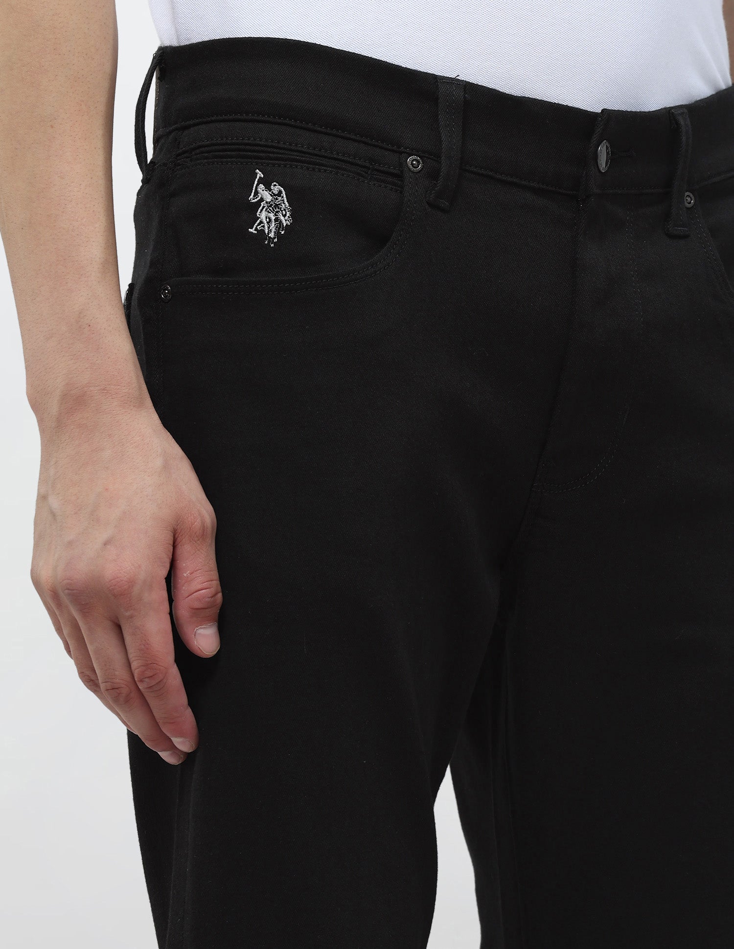 Harold Slim Straight Fit Black Jeans Black - U.S. POLO ASSN. | Large