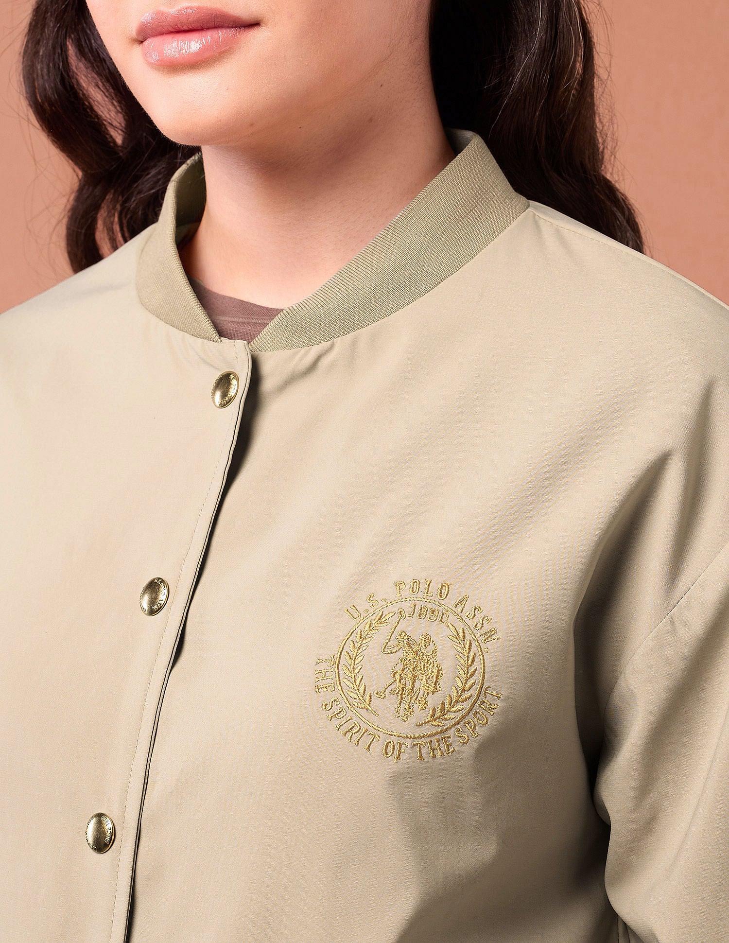 Regular Fit Solid Bomber Jacket Light Green - U.S. POLO ASSN. | Large