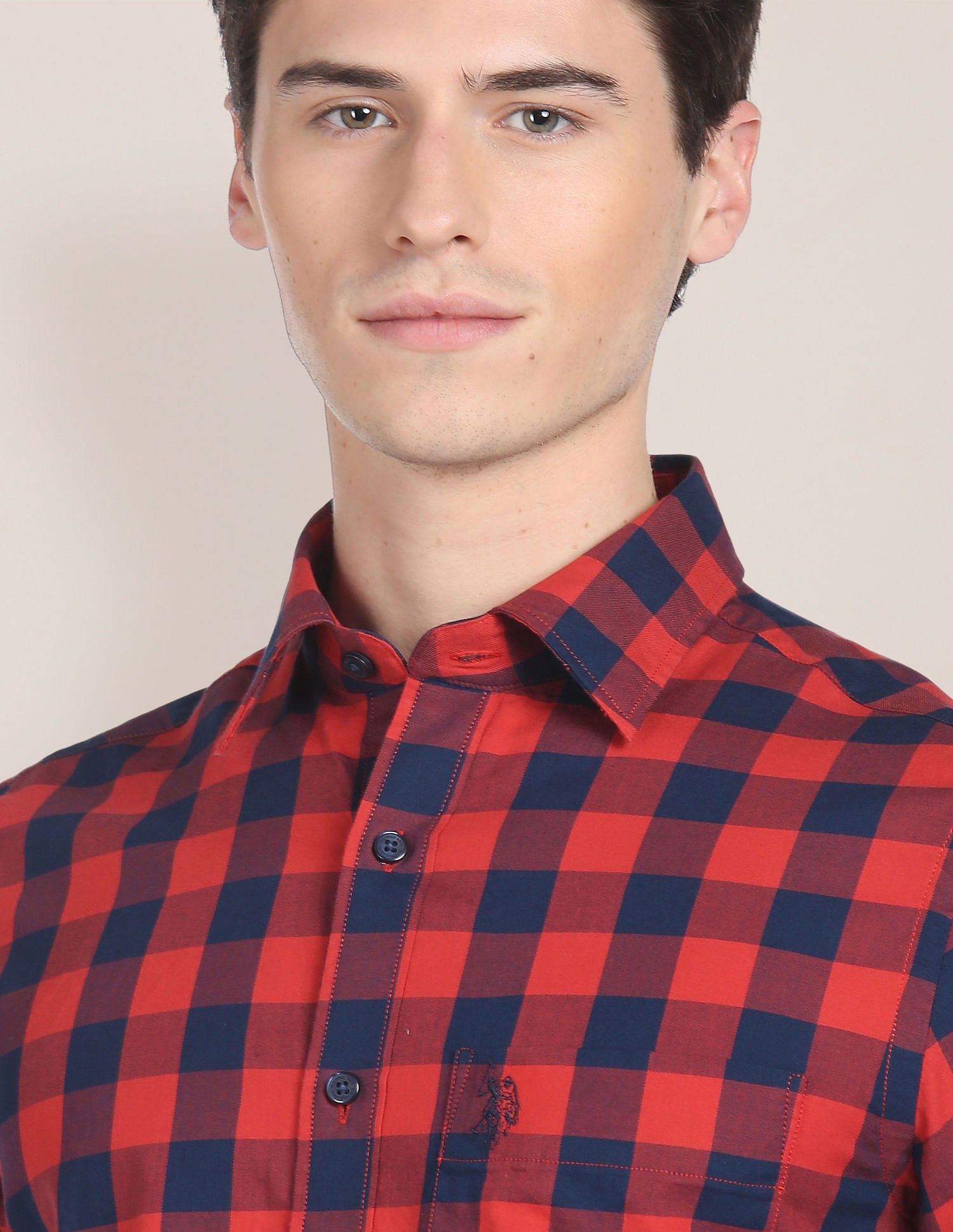 Regular Fit Buffalo Check Casual Shirt Red - U.S. Polo Assn. India | Large
