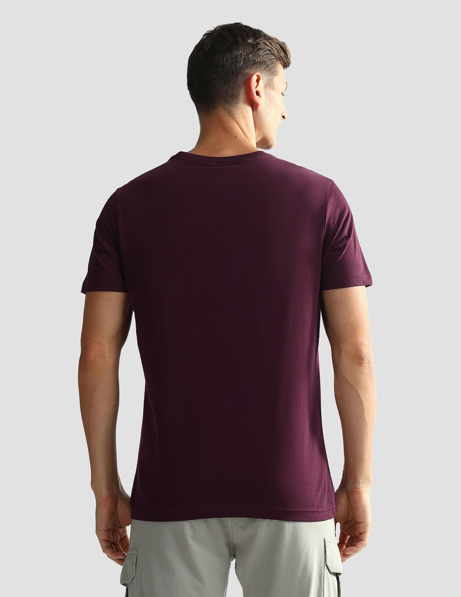 Brand Print Cotton OEE02 Lounge T-Shirt - Pack Of 2 Navy and Fig - U.S. POLO ASSN. | Large