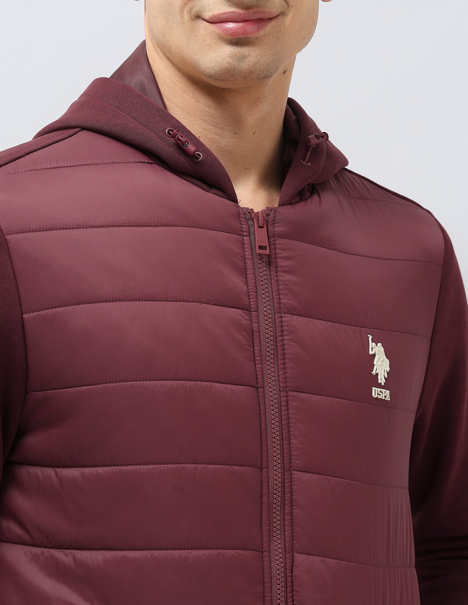 Solid Hooded Puffer Jacket Maroon - U.S. POLO ASSN. | Large