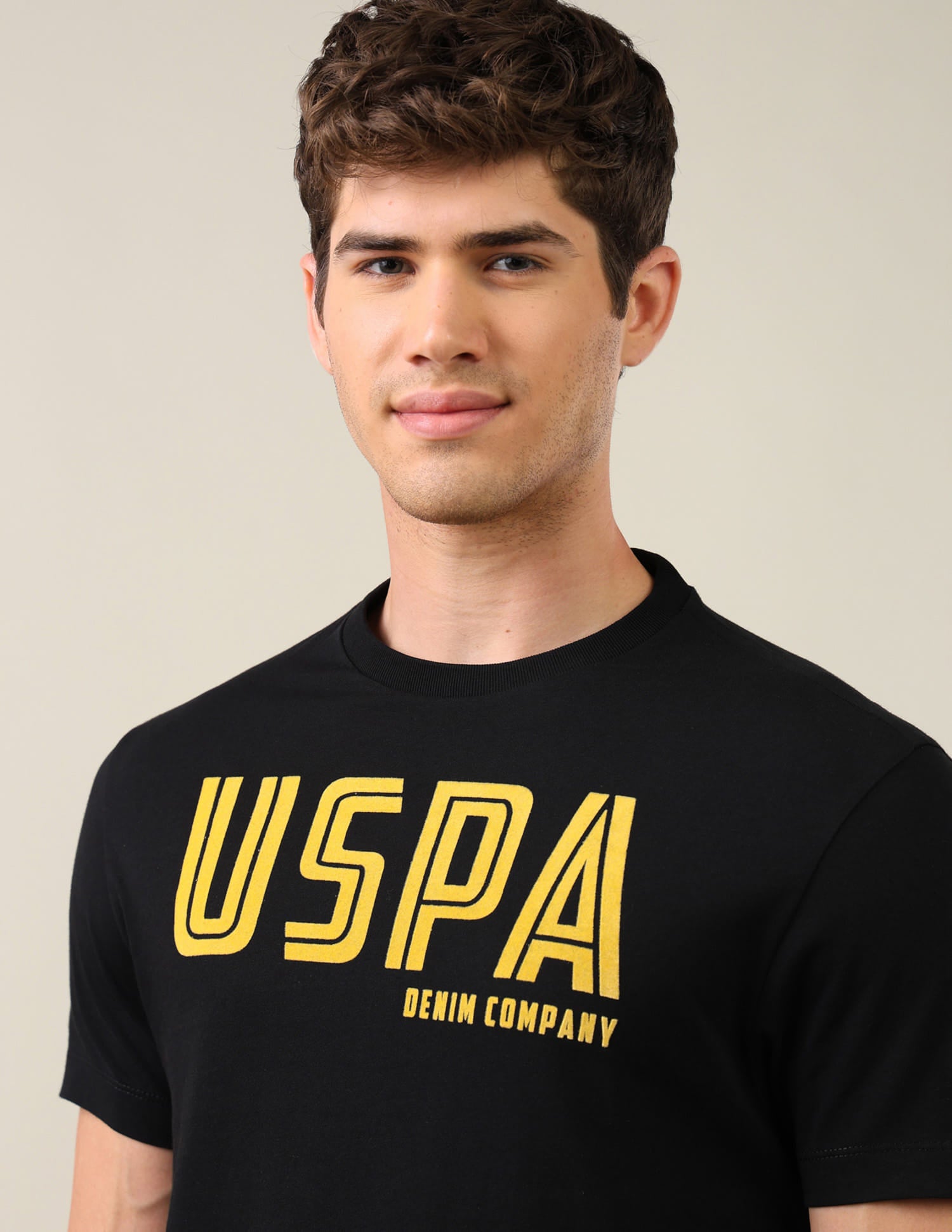 Typographic Printed Regular Fit T-Shirt Grey - U.S. Polo Assn. India | Large