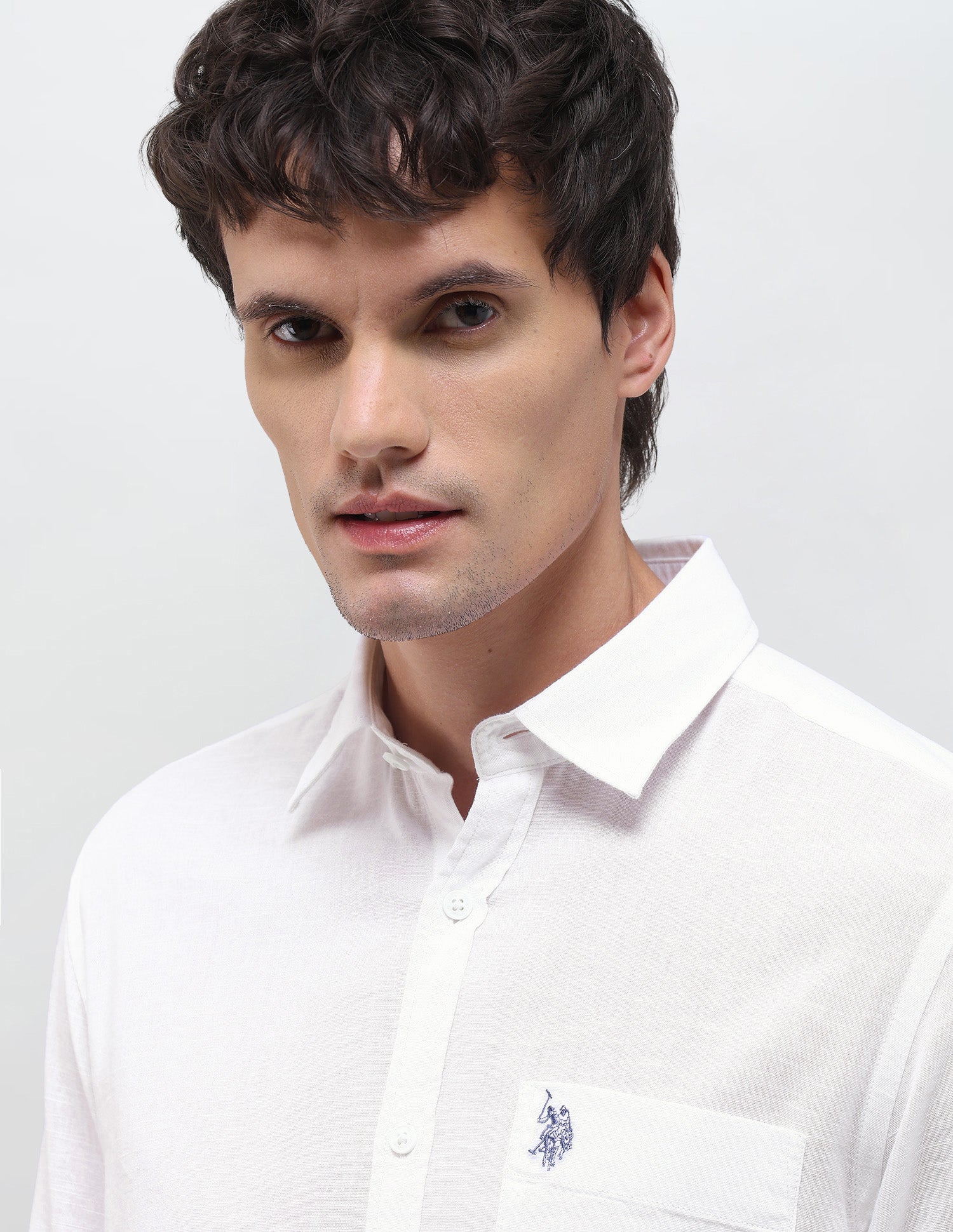Solid Regular Fit Shirt White - U.S. Polo Assn. India | Large