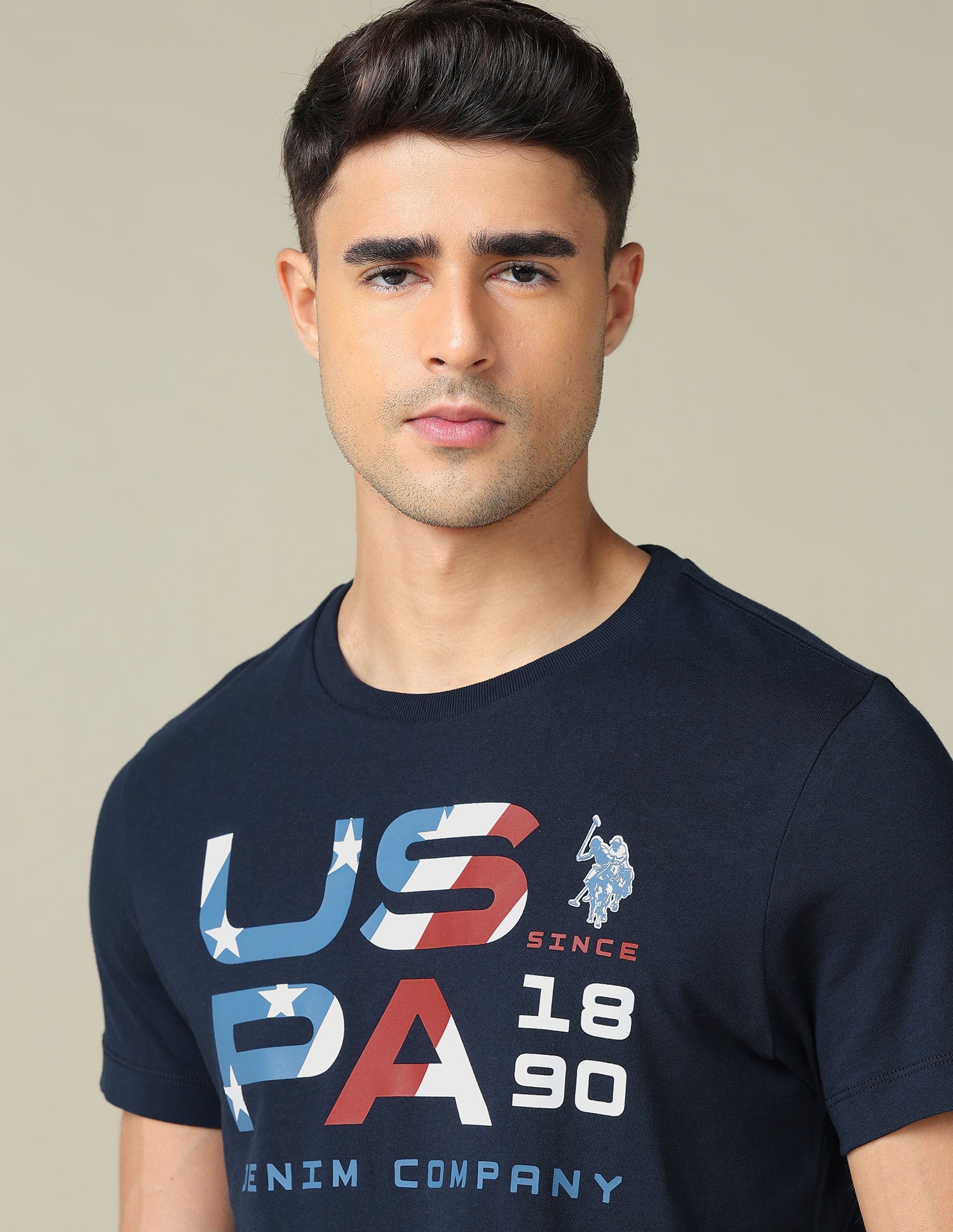 Muscle Fit Brand Printed T- Shirt Navy - U.S. POLO ASSN. | Large