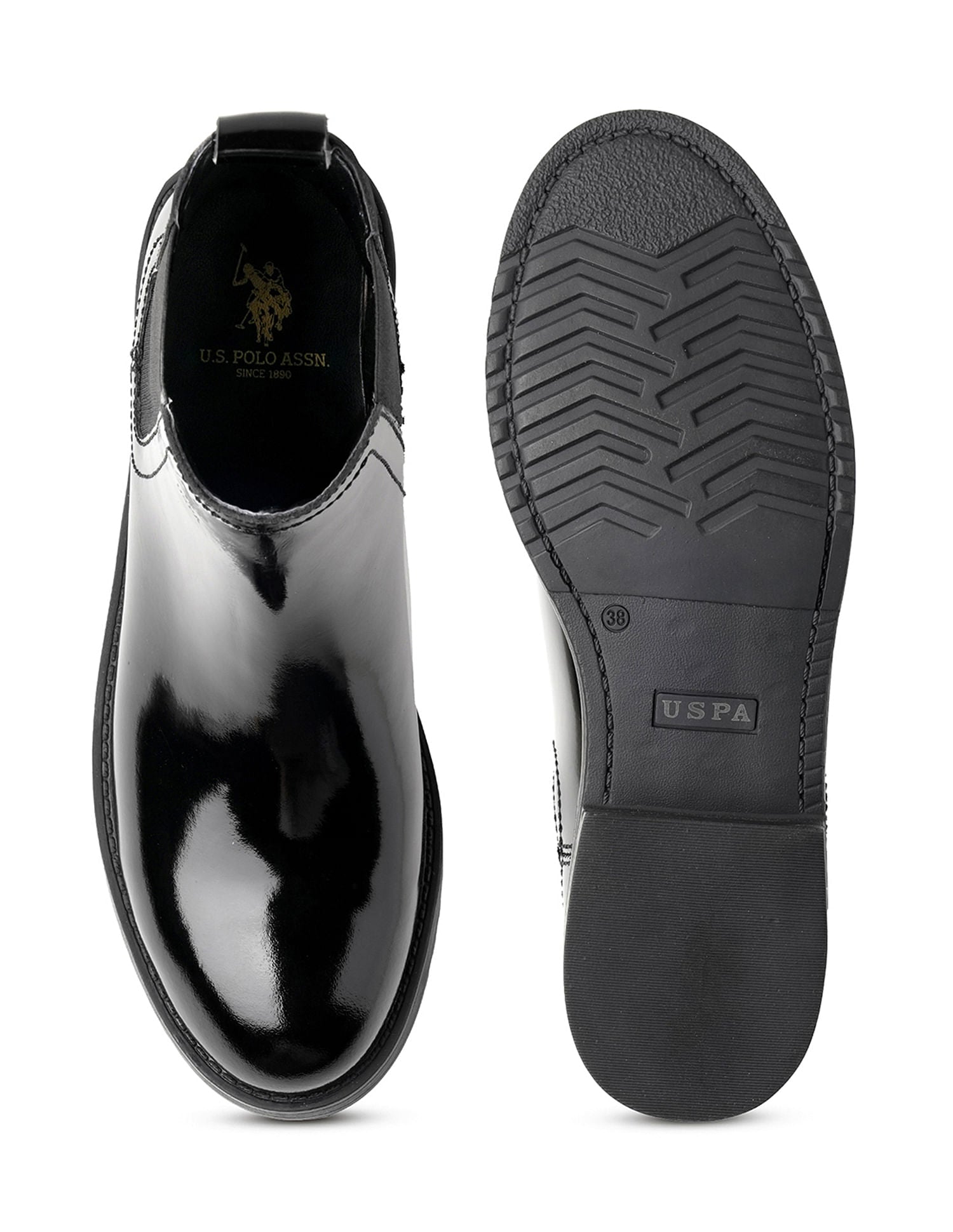 Women Antonella Leather Chelsea Boots Black - U.S. Polo Assn. India | Large