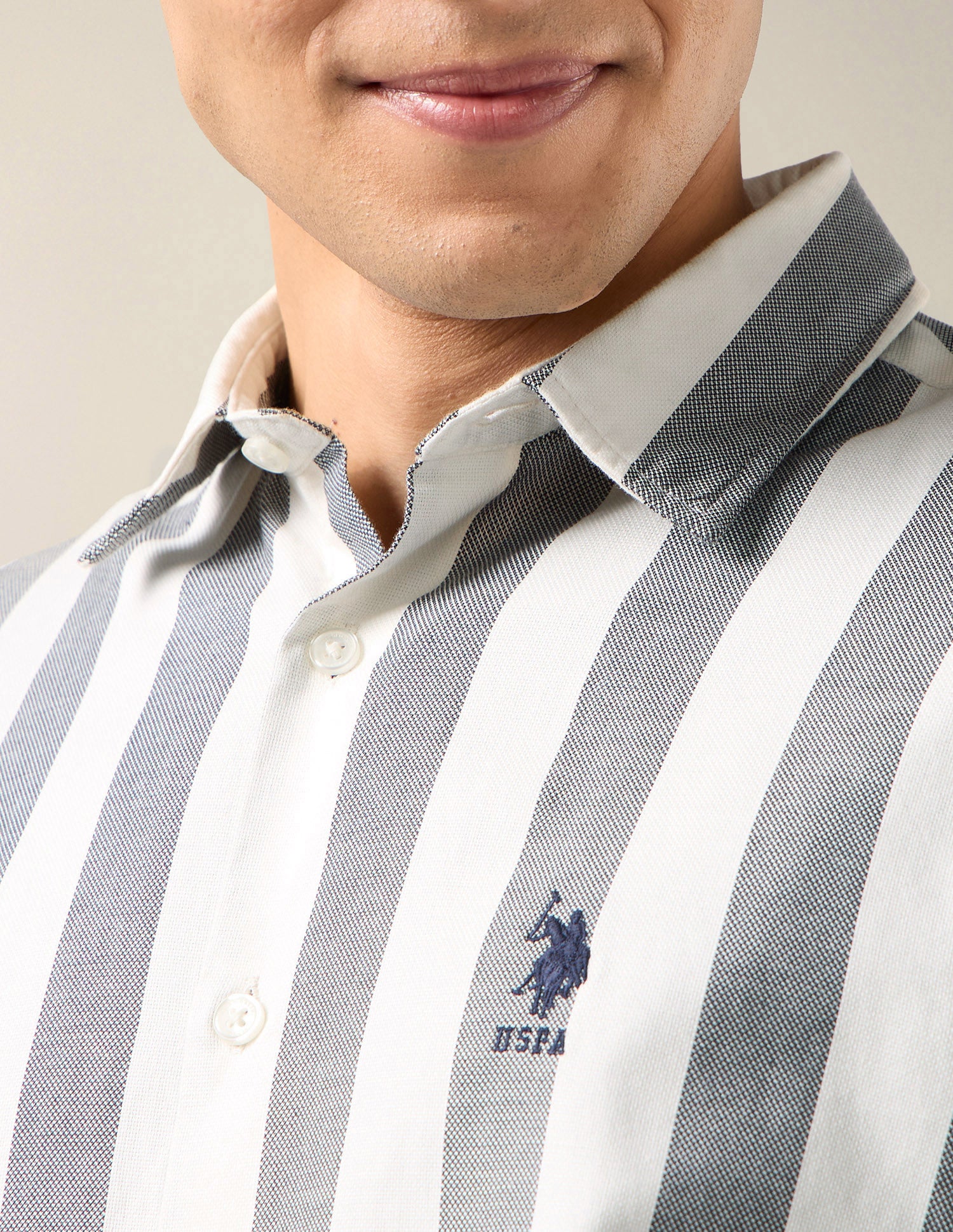 Vertical Striped Regular Fit Shirt Black - U.S. Polo Assn. India | Large