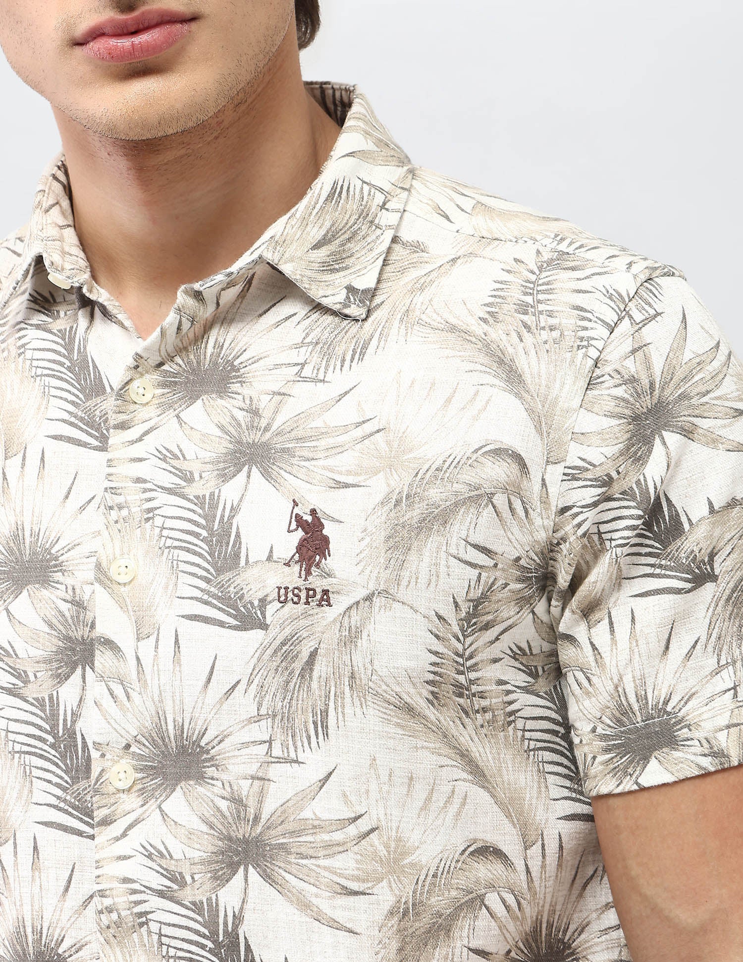 Motel On The Coast Regular Fit Shirt Olive - U.S. Polo Assn. India | Large