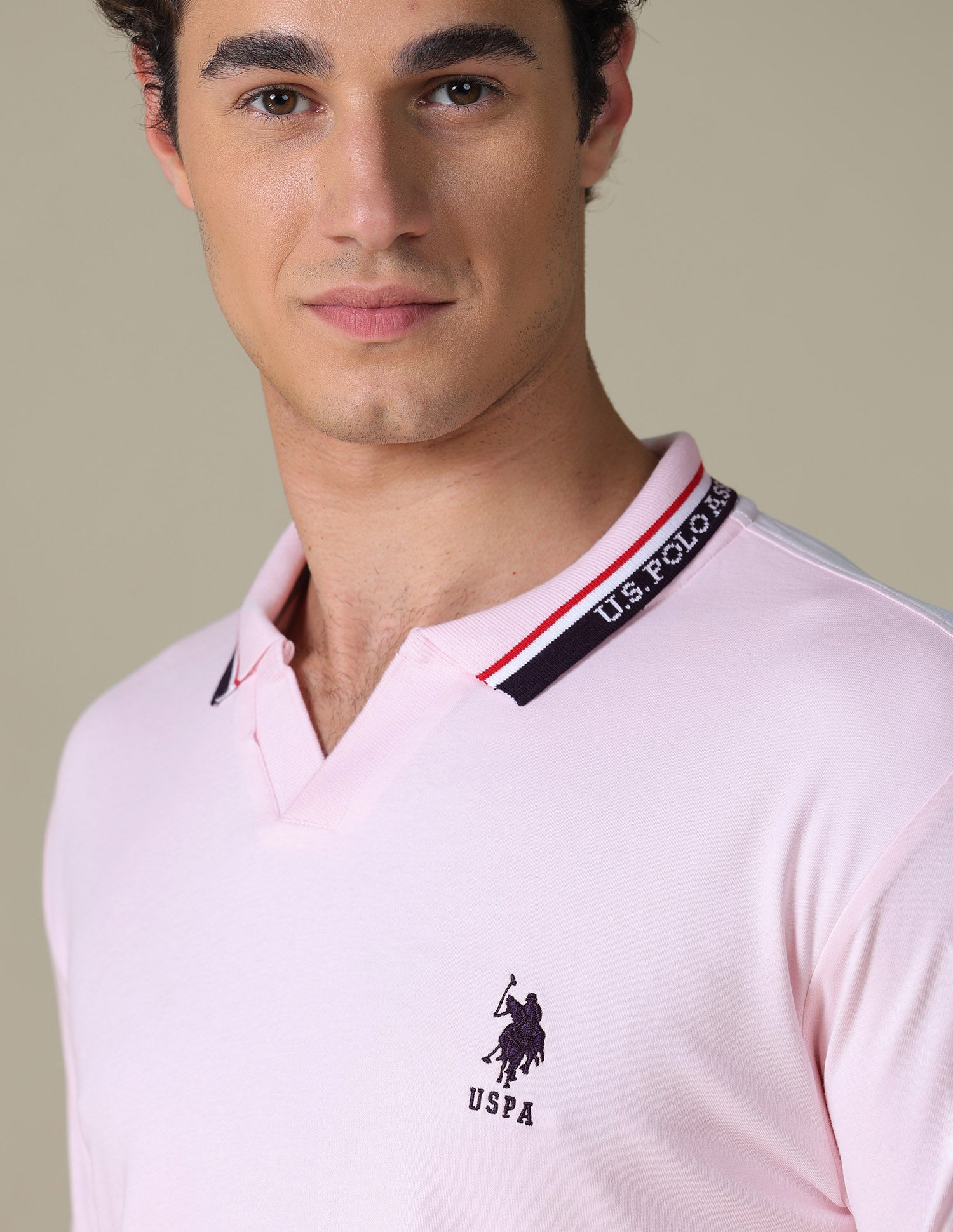 Solid Regular Fit Polo Shirt Pink - U.S. Polo Assn. India | Large