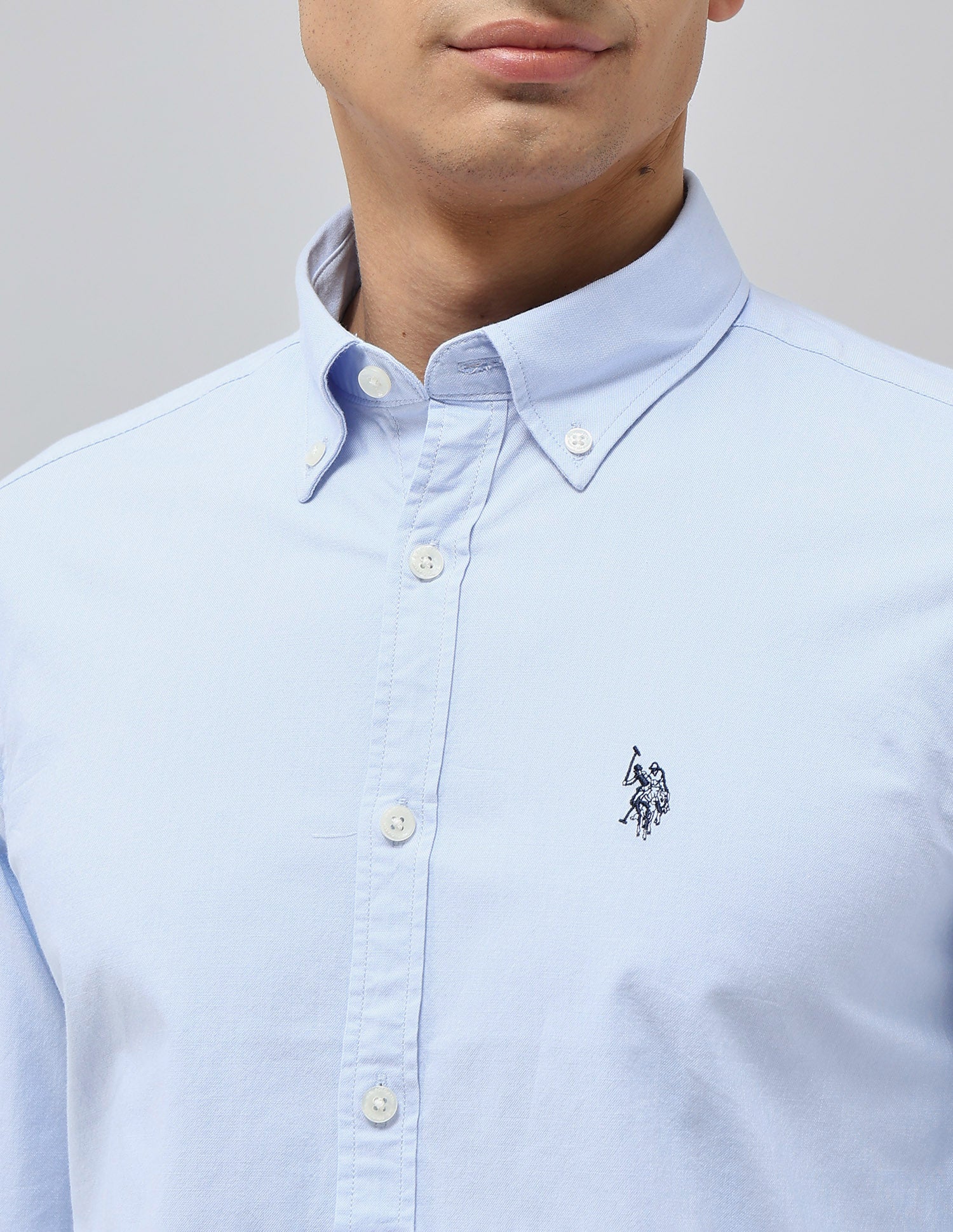 Tailored Fit Oxford Shirt Light Blue - U.S. POLO ASSN. | Large