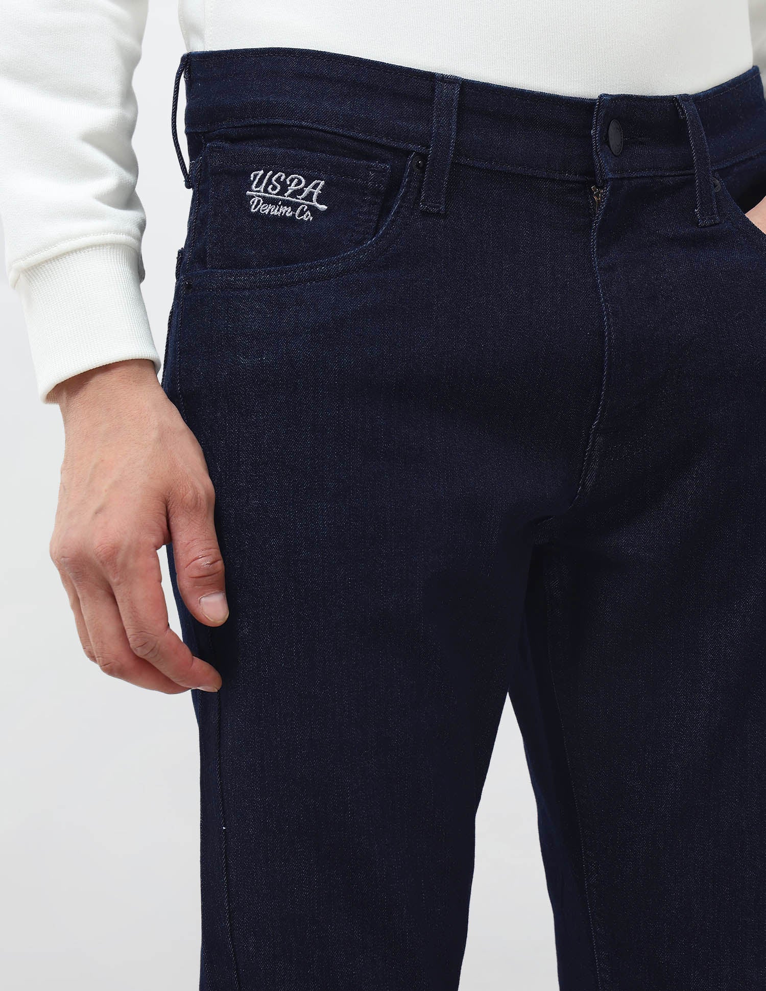 Brandon Slim Tapered Fit Blue Jeans Dark Blue - U.S. POLO ASSN. | Large