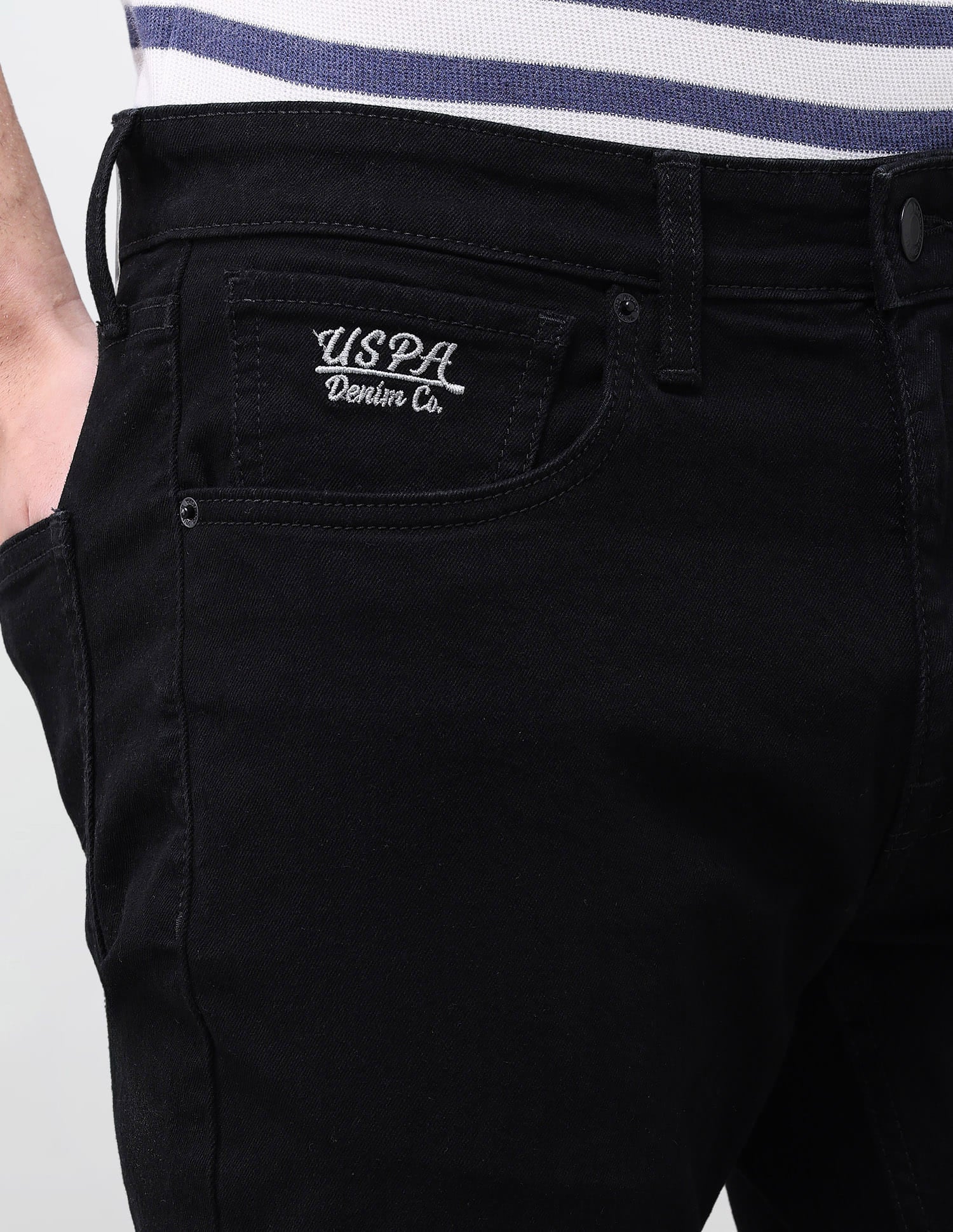 Solid Slim Straight Fit Jeans Grey - U.S. Polo Assn. India | Large