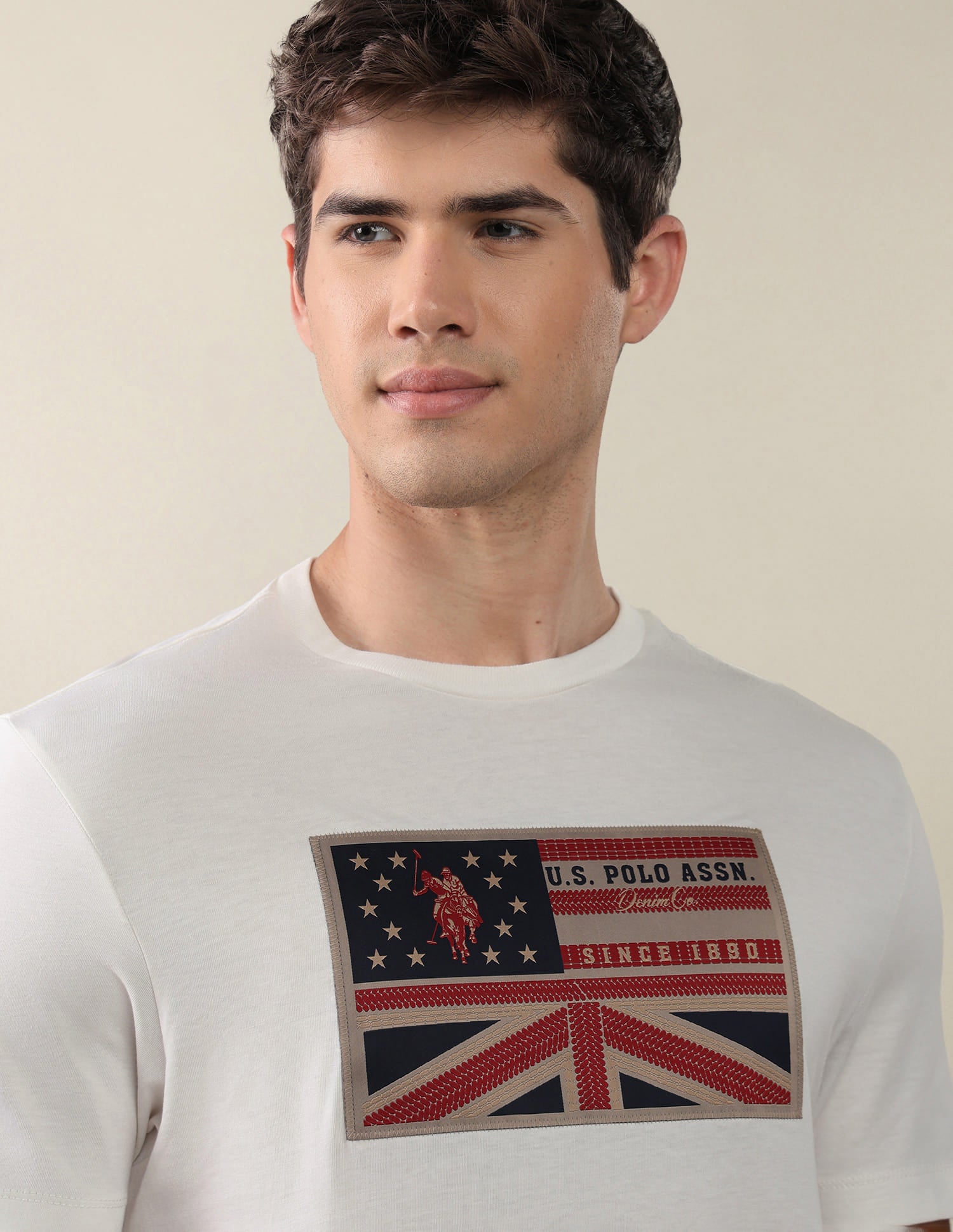 Graphic Printed Slim Fit T-Shirt White - U.S. Polo Assn. India | Large