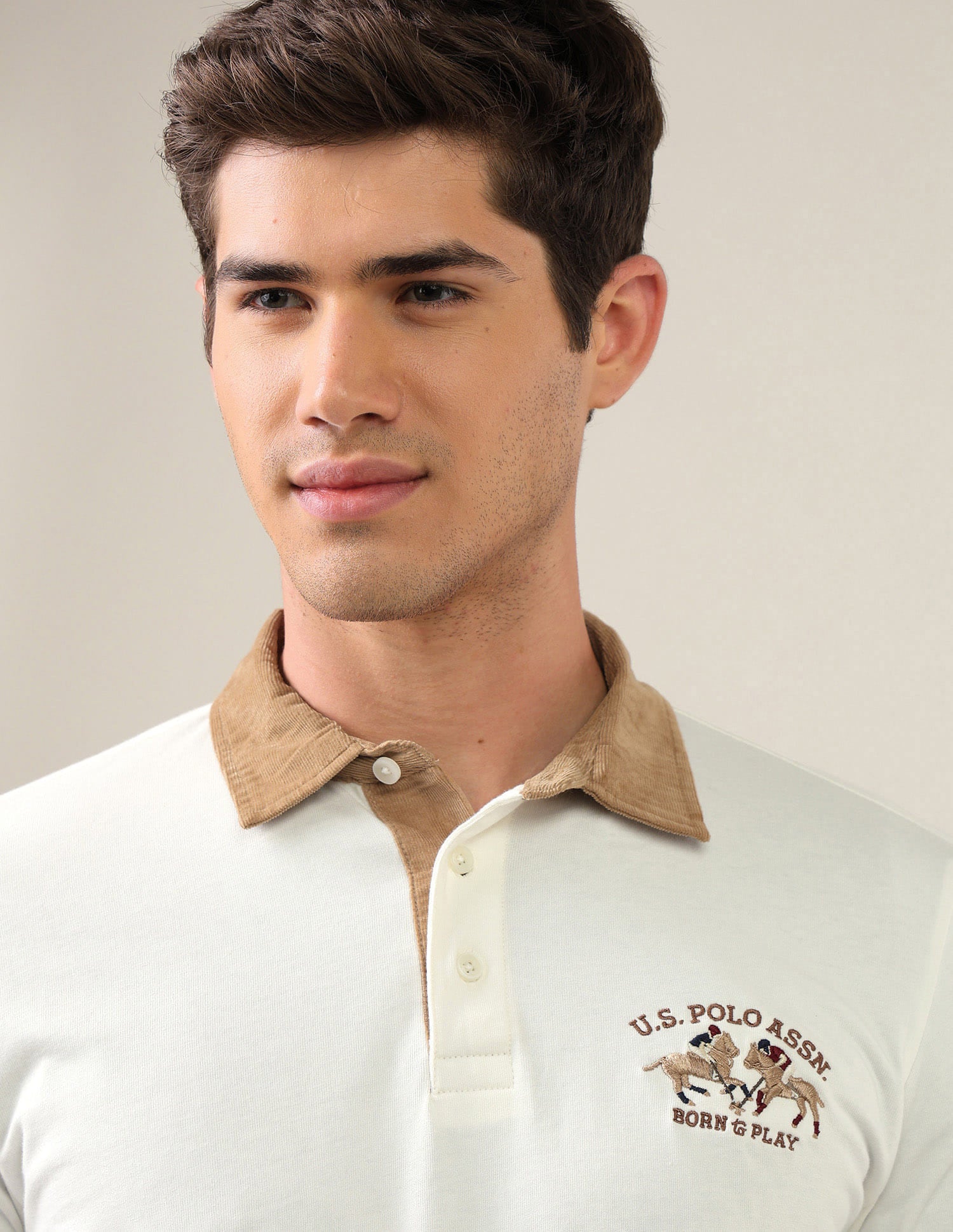 Solid Slim Fit Polo Shirt White - U.S. Polo Assn. India | Large