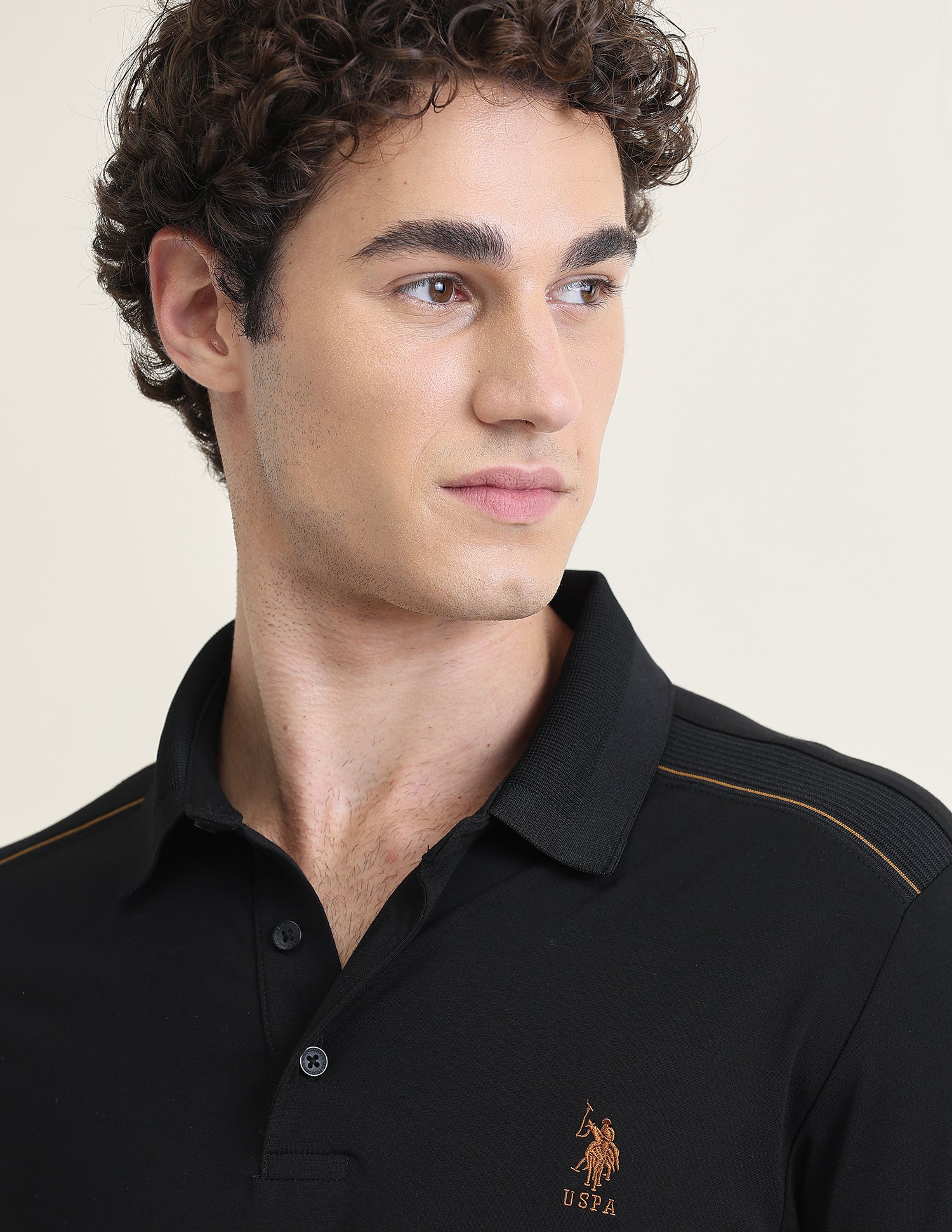 Solid Slim Fit Polo Shirt Black - U.S. Polo Assn. India | Large