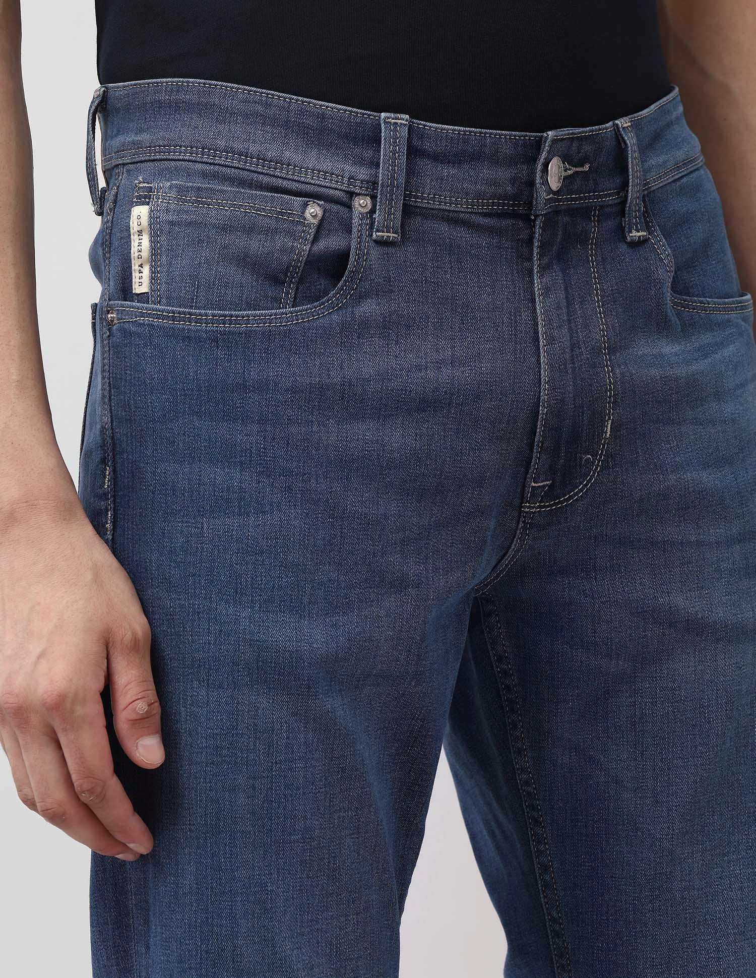 Harold Slim Straight Fit Blue Jeans Blue - U.S. POLO ASSN. | Large