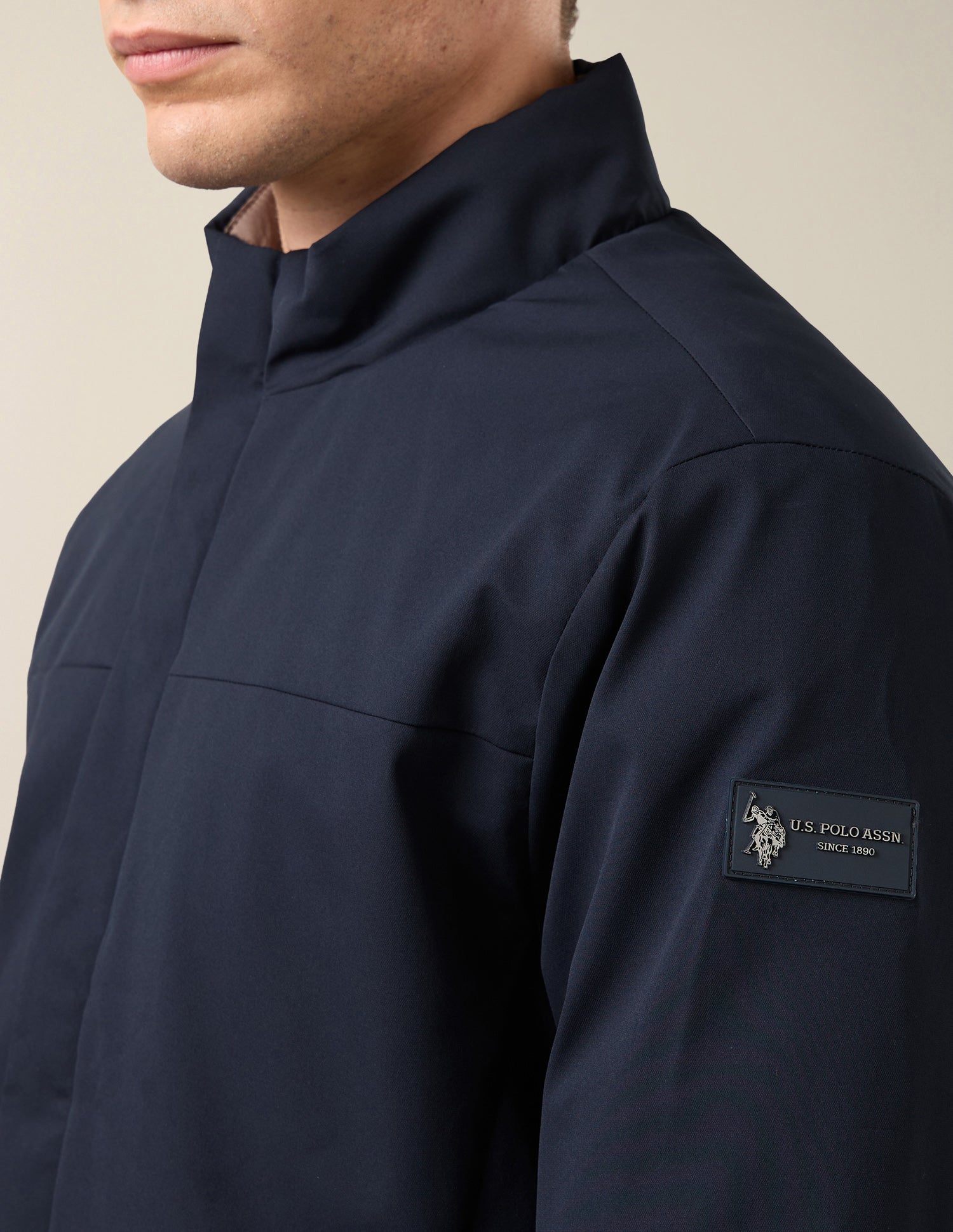 Solid Regular Fit Reversible Jacket Navy - U.S. Polo Assn. India | Large