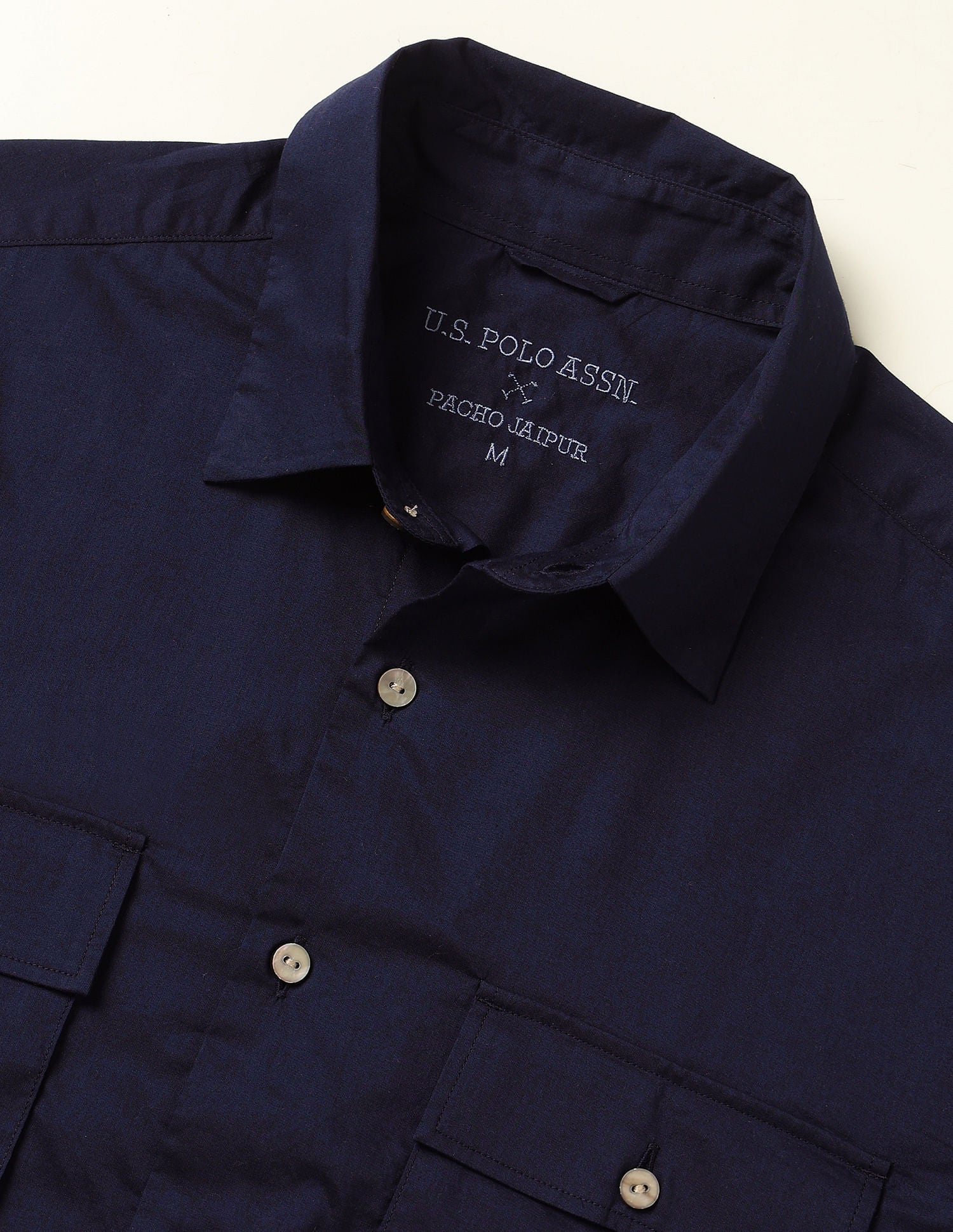 Pacho X Relaxed Fit Cotton Shirt Navy - U.S. POLO ASSN. | Large