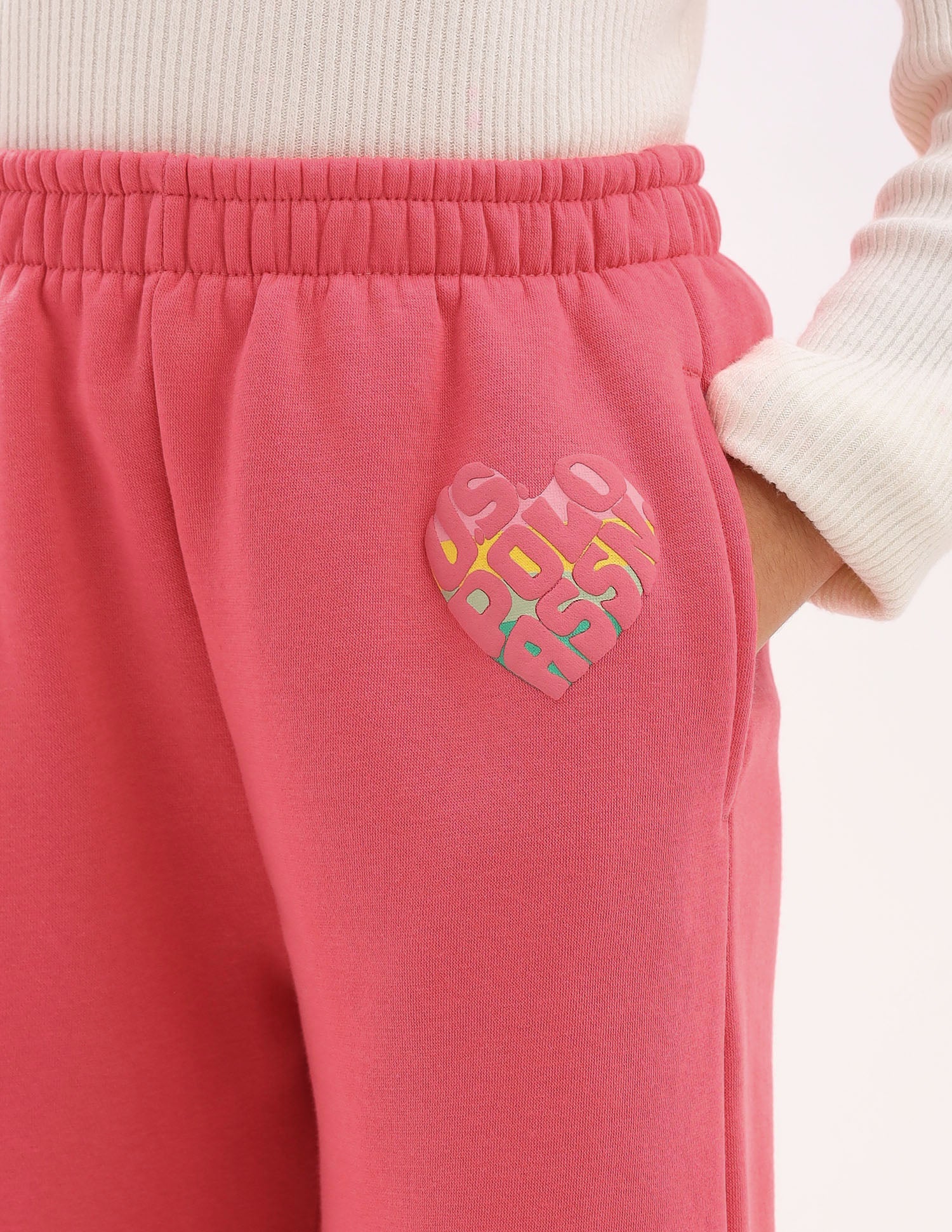 Girls Solid Regular Fit Joggers Coral - U.S. POLO ASSN. | Large