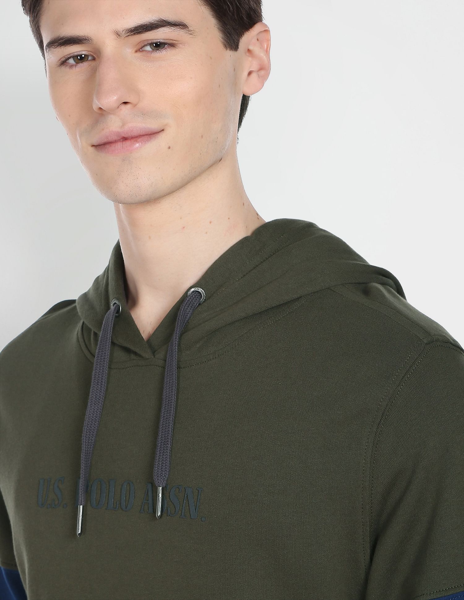 Terry Hooded Sweatshirt Olive - U.S. Polo Assn. India | Large