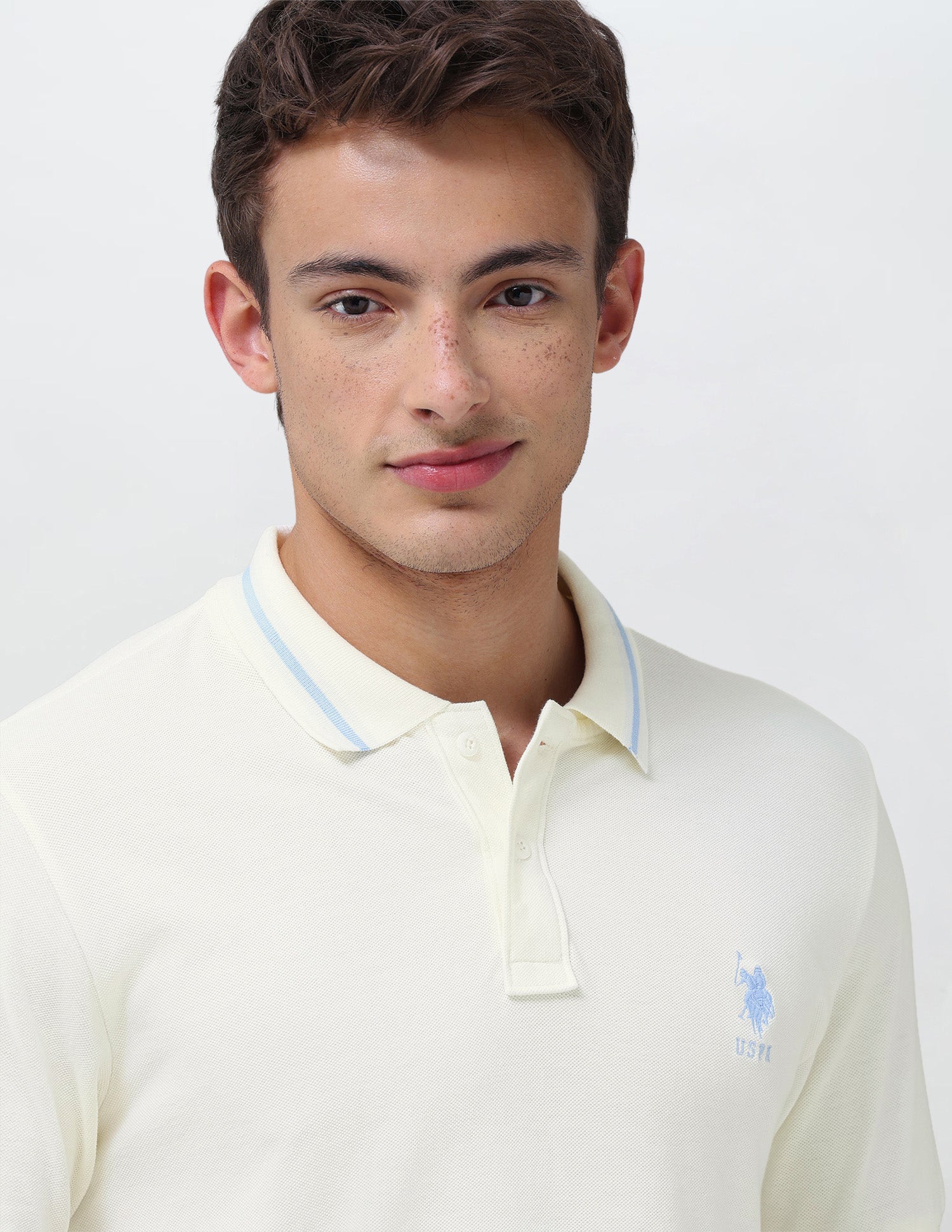 Solid Regular Fit Polo Shirt Cream - U.S. Polo Assn. India | Large