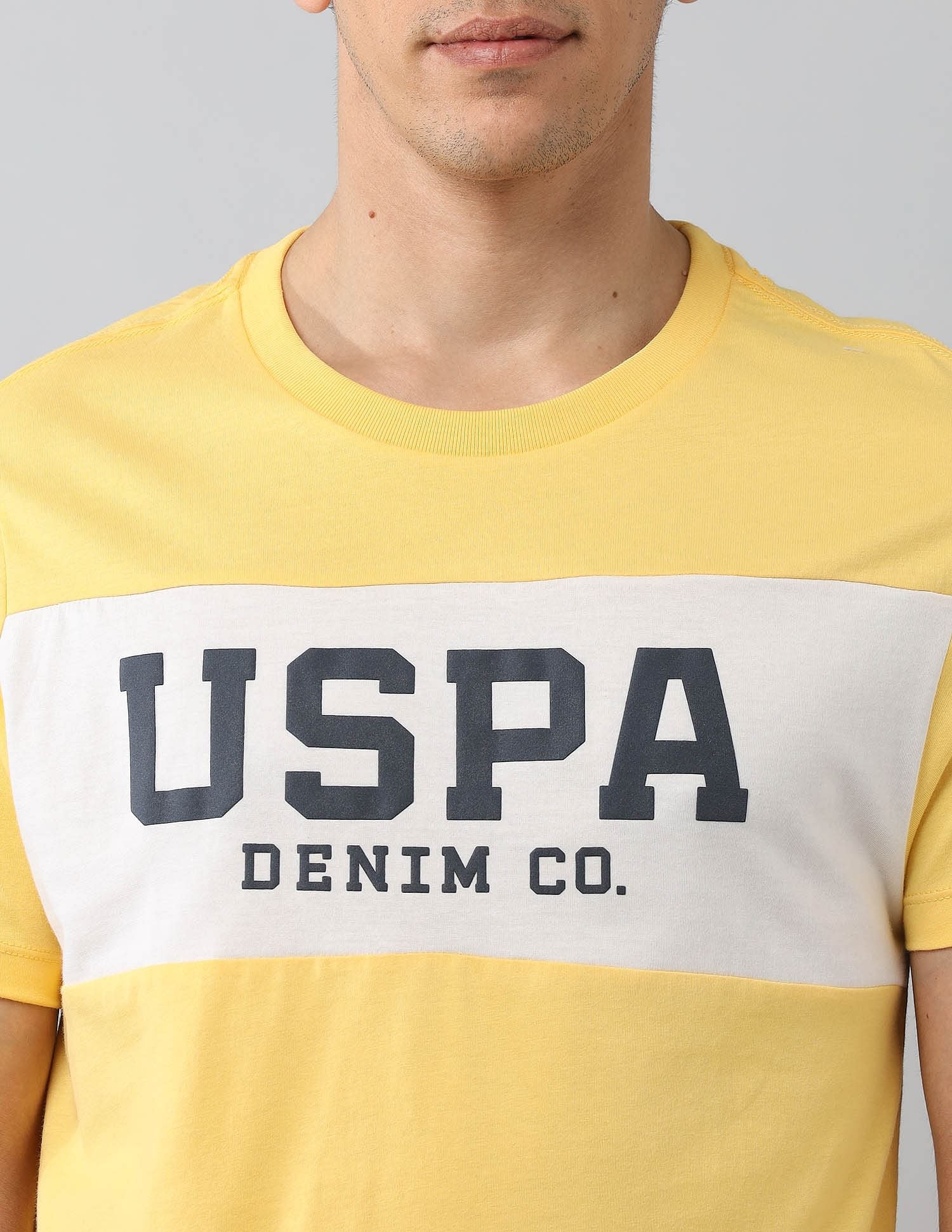Muscle Fit Brand Printed T-Shirt Yellow - U.S. Polo Assn. India | Large