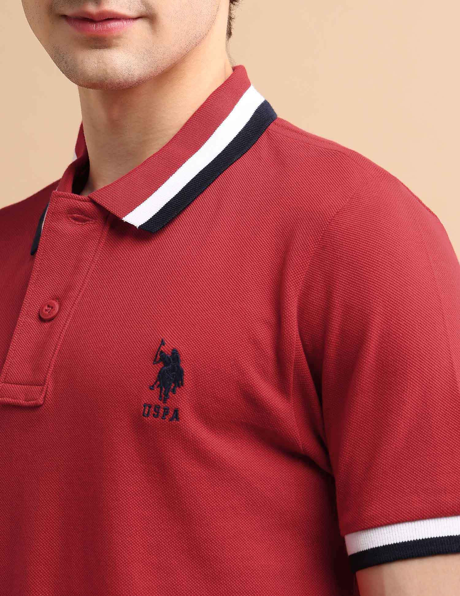 Heritage Tipped Polo Shirt Red - U.S. POLO ASSN. | Large
