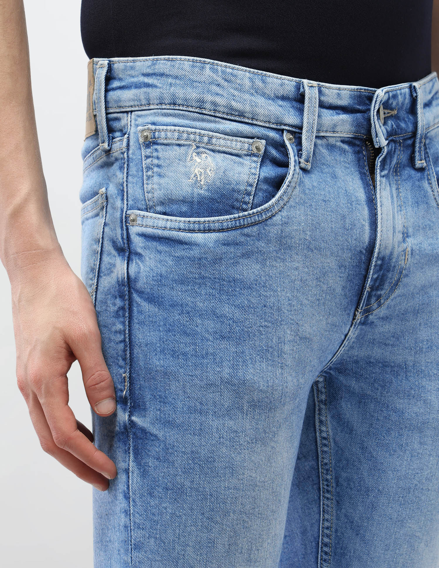 Regallo Skinny Fit Blue Jeans Light Blue - U.S. Polo Assn. India | Large