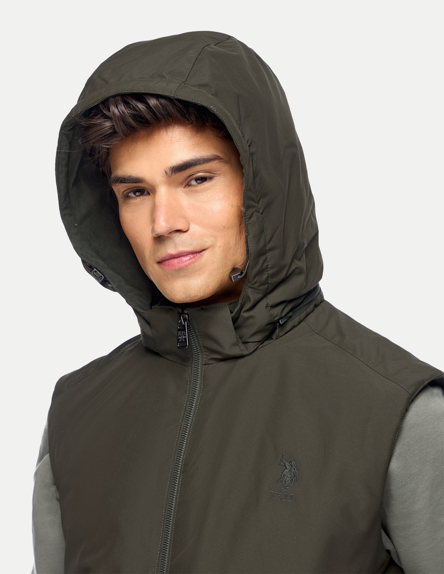 Solid Regular Fit Jacket Olive - U.S. Polo Assn. India | Large