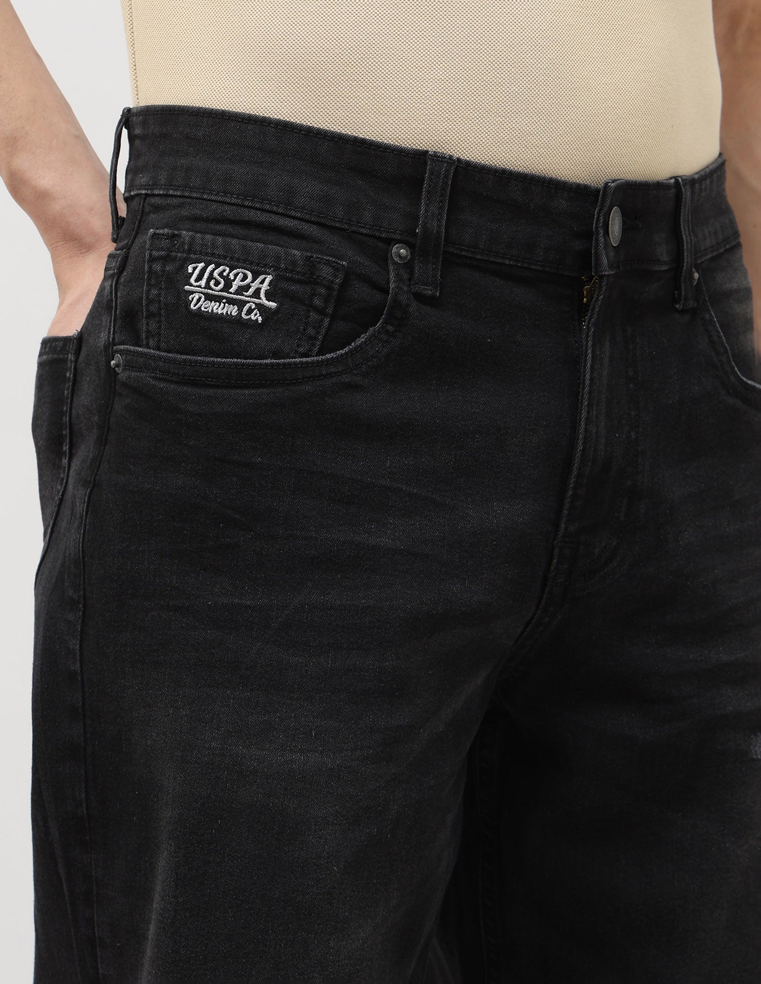 Shawn Relaxed Fit Black Jeans Black - U.S. Polo Assn. India | Large