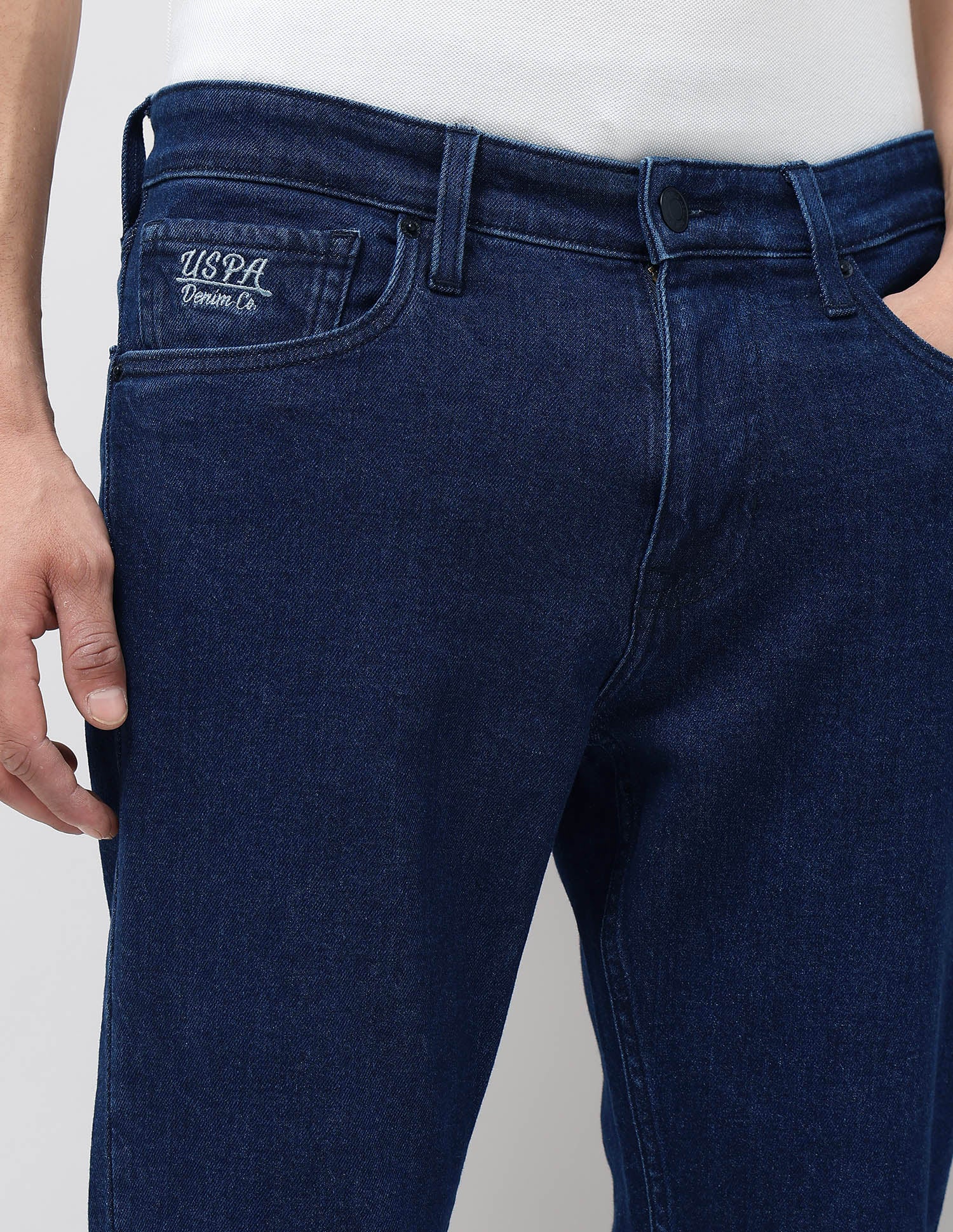 Brandon Slim Tapered Fit Blue Jeans Dark Blue - U.S. POLO ASSN. | Large