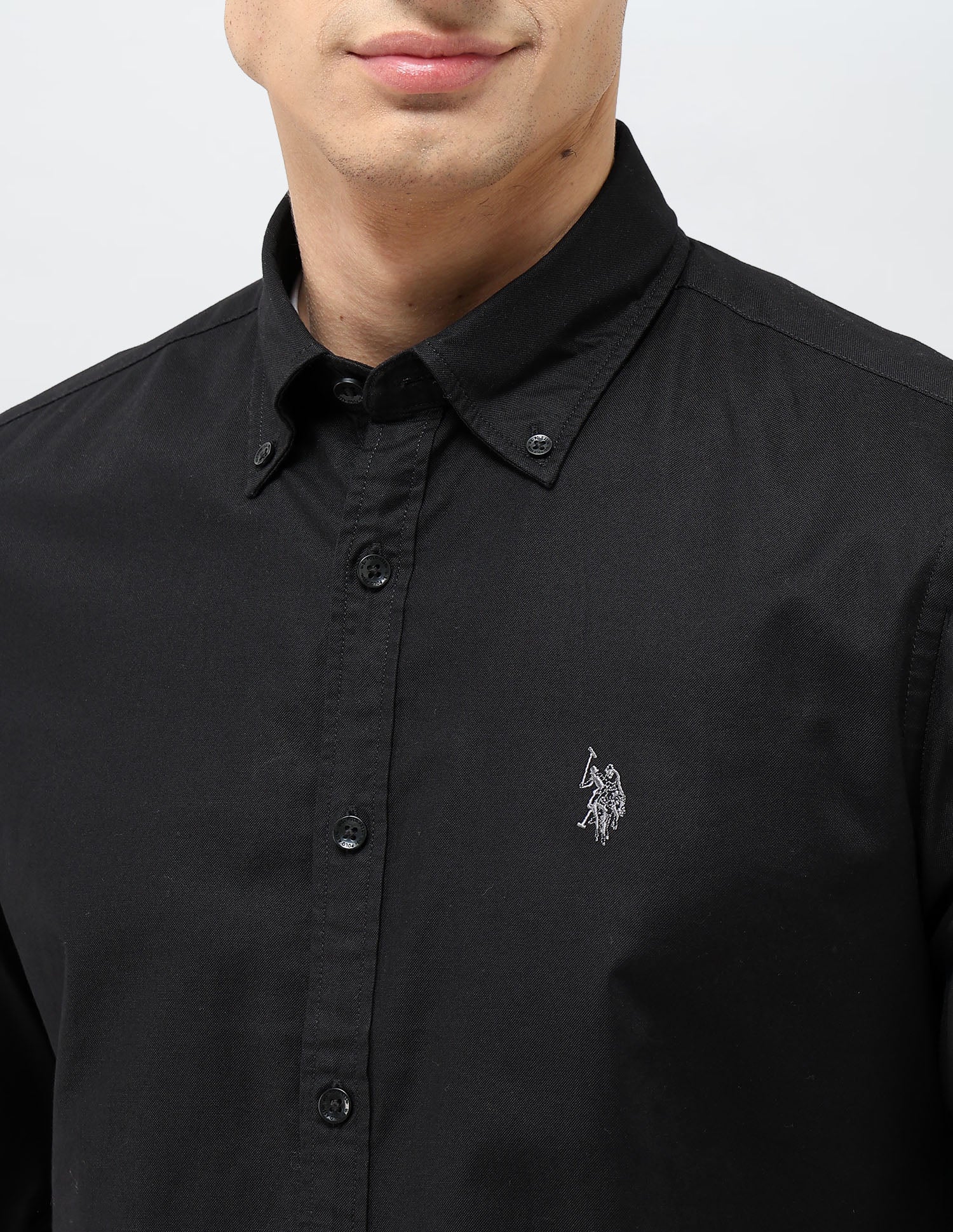Tailored Fit Oxford Shirt Black - U.S. POLO ASSN. | Large