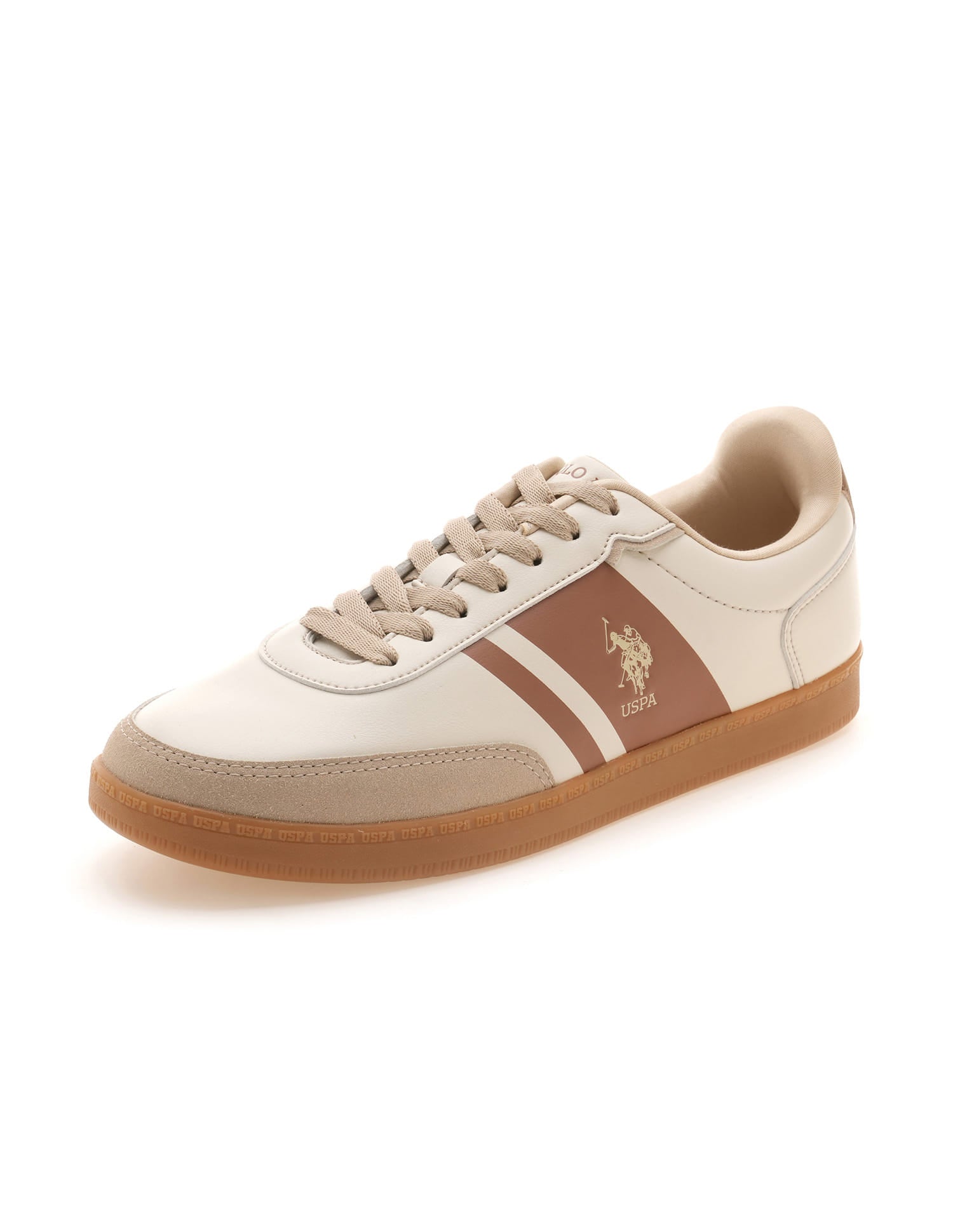 Men Hilton Colourblocked Sneakers Beige - U.S. Polo Assn. India | Large