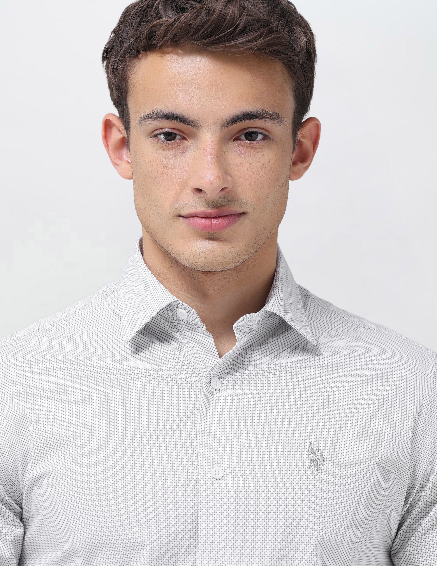 Geometric Printed Regular Fit Shirt Grey - U.S. Polo Assn. India | Large