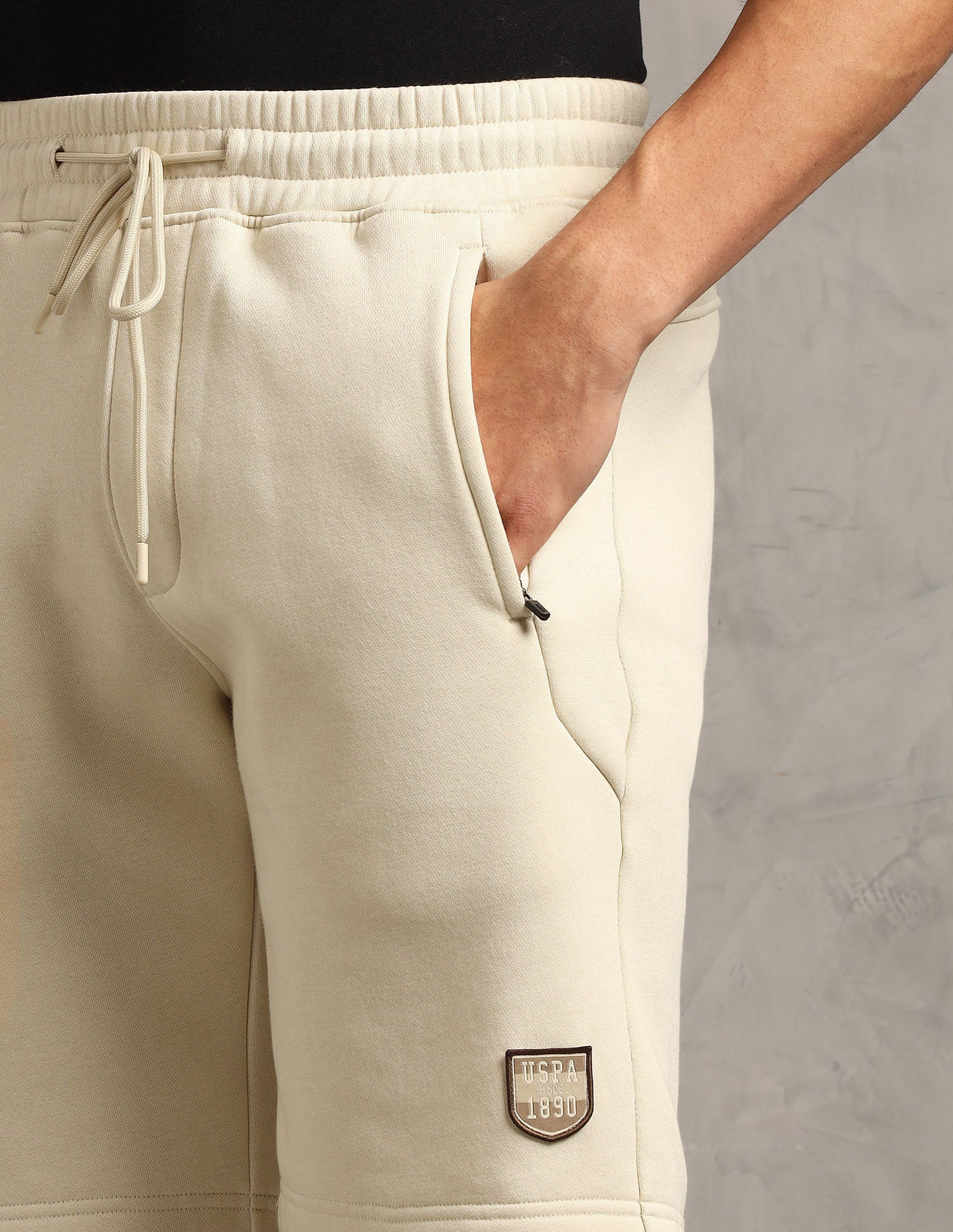 Cotton Fleece OES09 Lounge Shorts - Pack Of 1 Light Grey - U.S. Polo Assn. India | Large