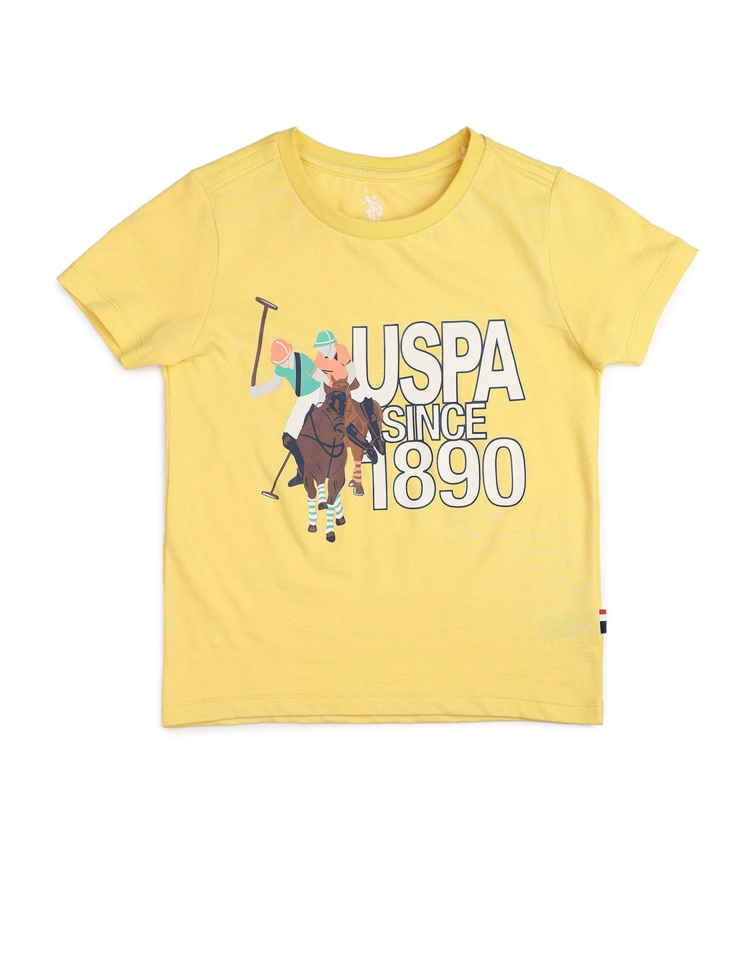 Boys Graphic Brand Printed Regular Fit T Shirt Yellow - U.S. POLO ASSN. | Large