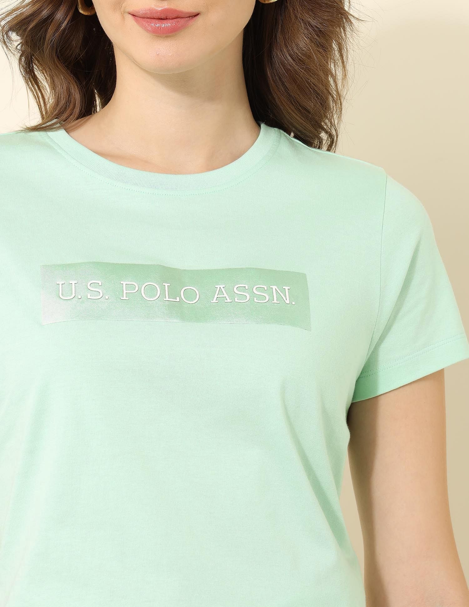 Regular Fit Brand Printed T-Shirt Mint - U.S. POLO ASSN. | Large