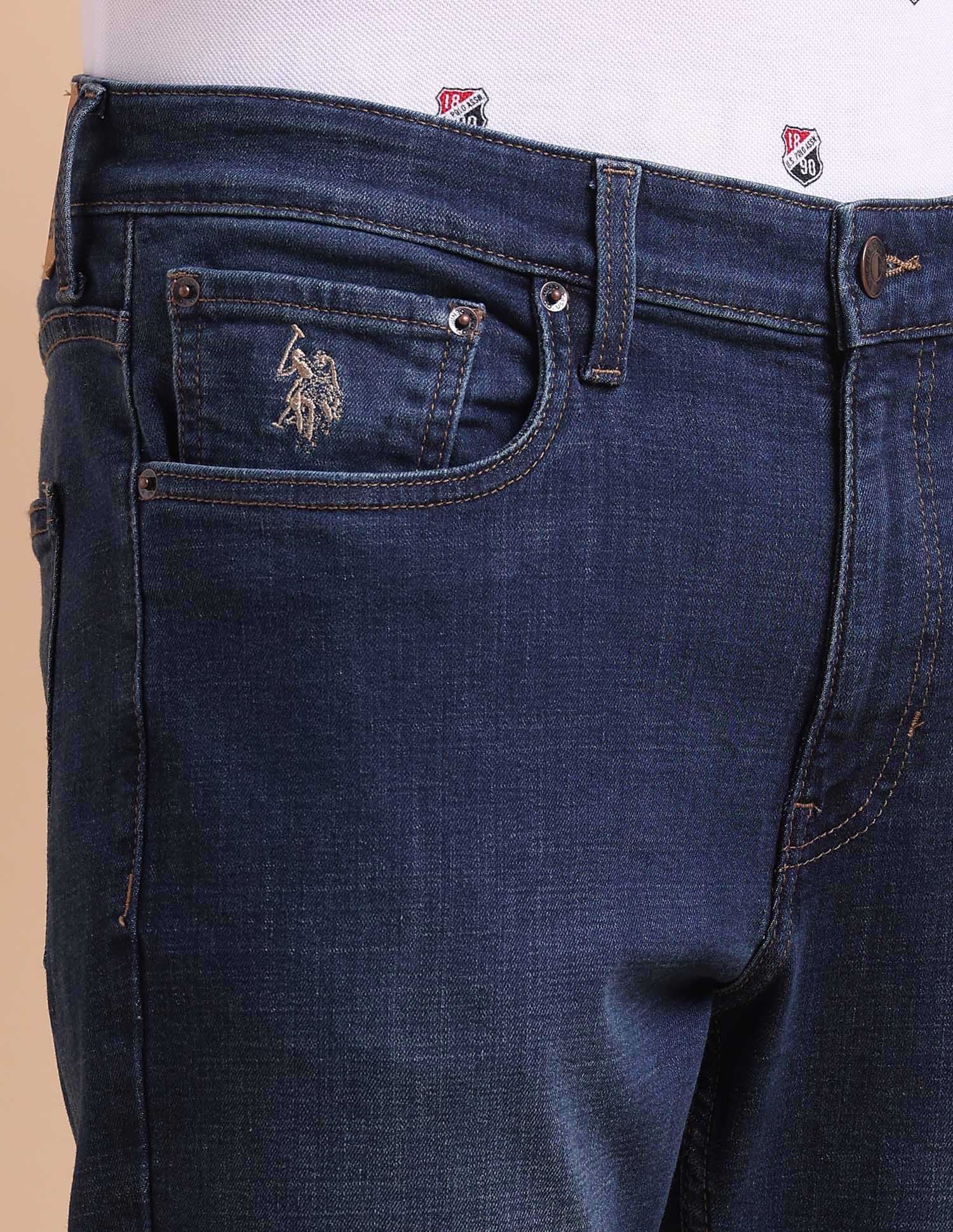 Harold Slim Straight Fit Blue Jeans Blue - U.S. POLO ASSN. | Large