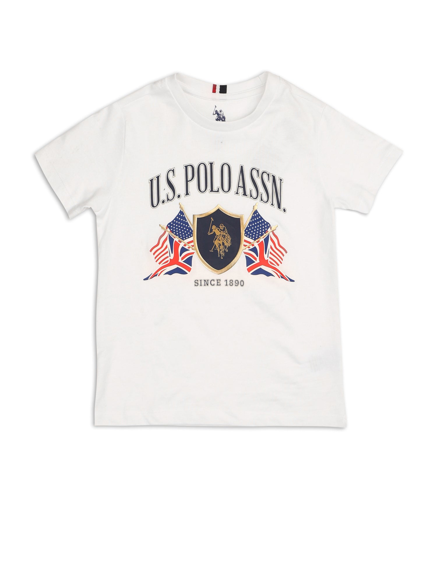 Boys Graphic Printed Pure Cotton T Shirt White - U.S. POLO ASSN. | Large