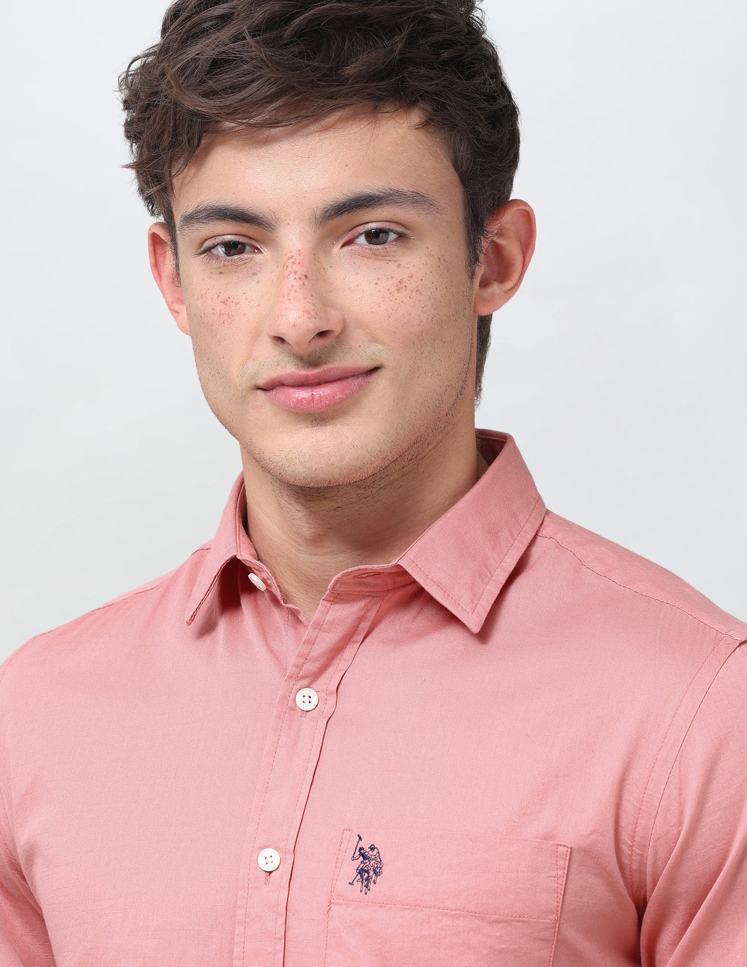 Tailored Fit Twill Shirt Pink - U.S. Polo Assn. India | Large