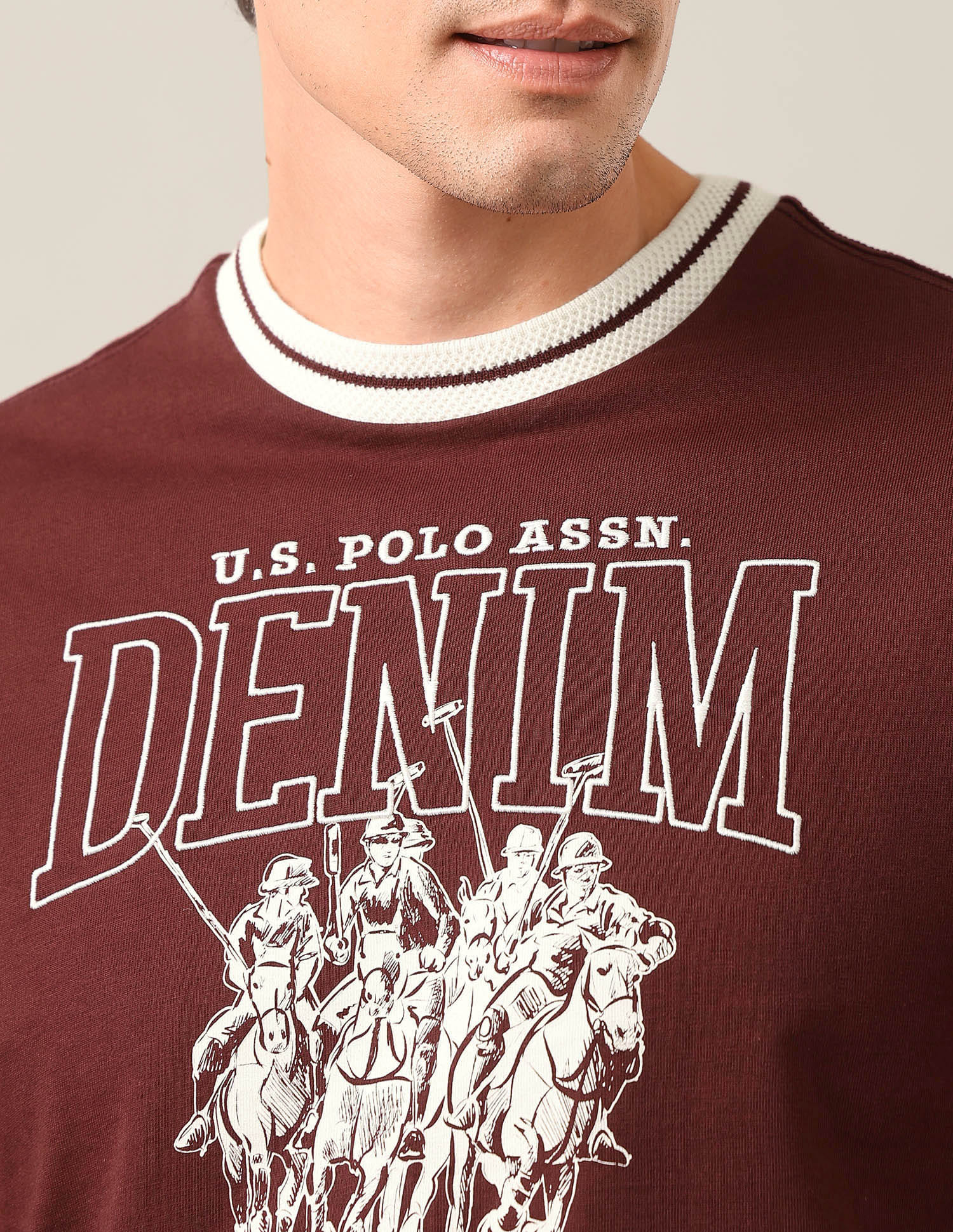 Graphic Brand Printed Slim Fit T-Shirt Brown - U.S. Polo Assn. India | Large