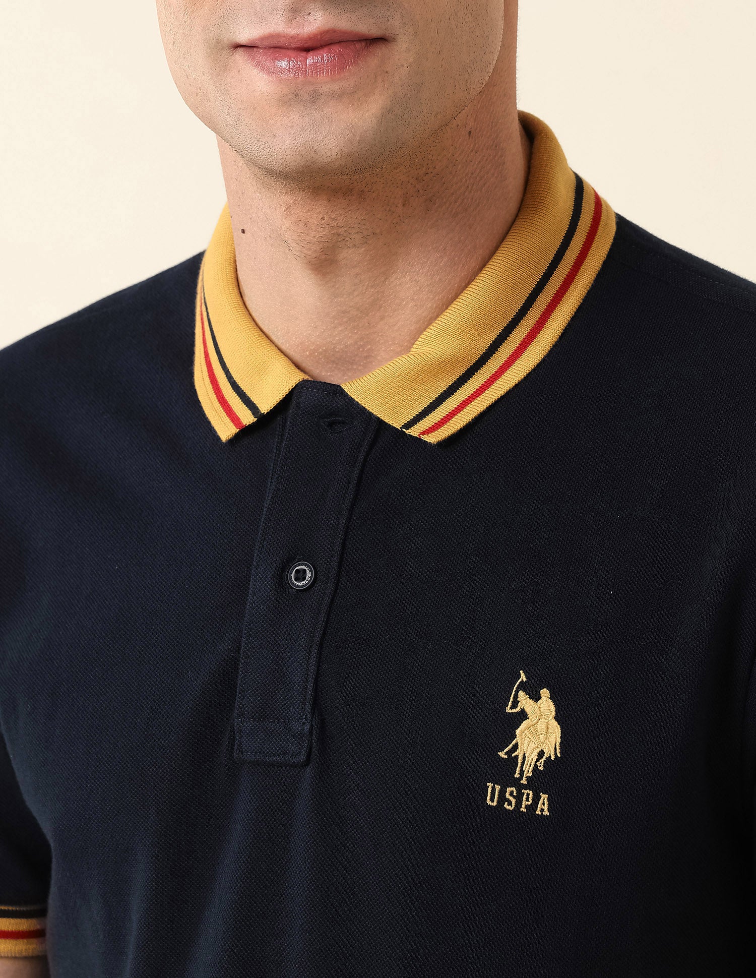 Pure Cotton Slim Fit Polo Shirt Navy - U.S. Polo Assn. India | Large