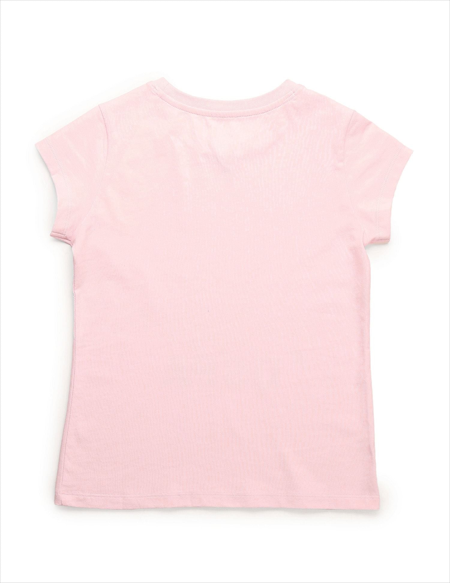 Girls Graphic Printed Regular Fit T-Shirt Light Pink - U.S. POLO ASSN. | Large