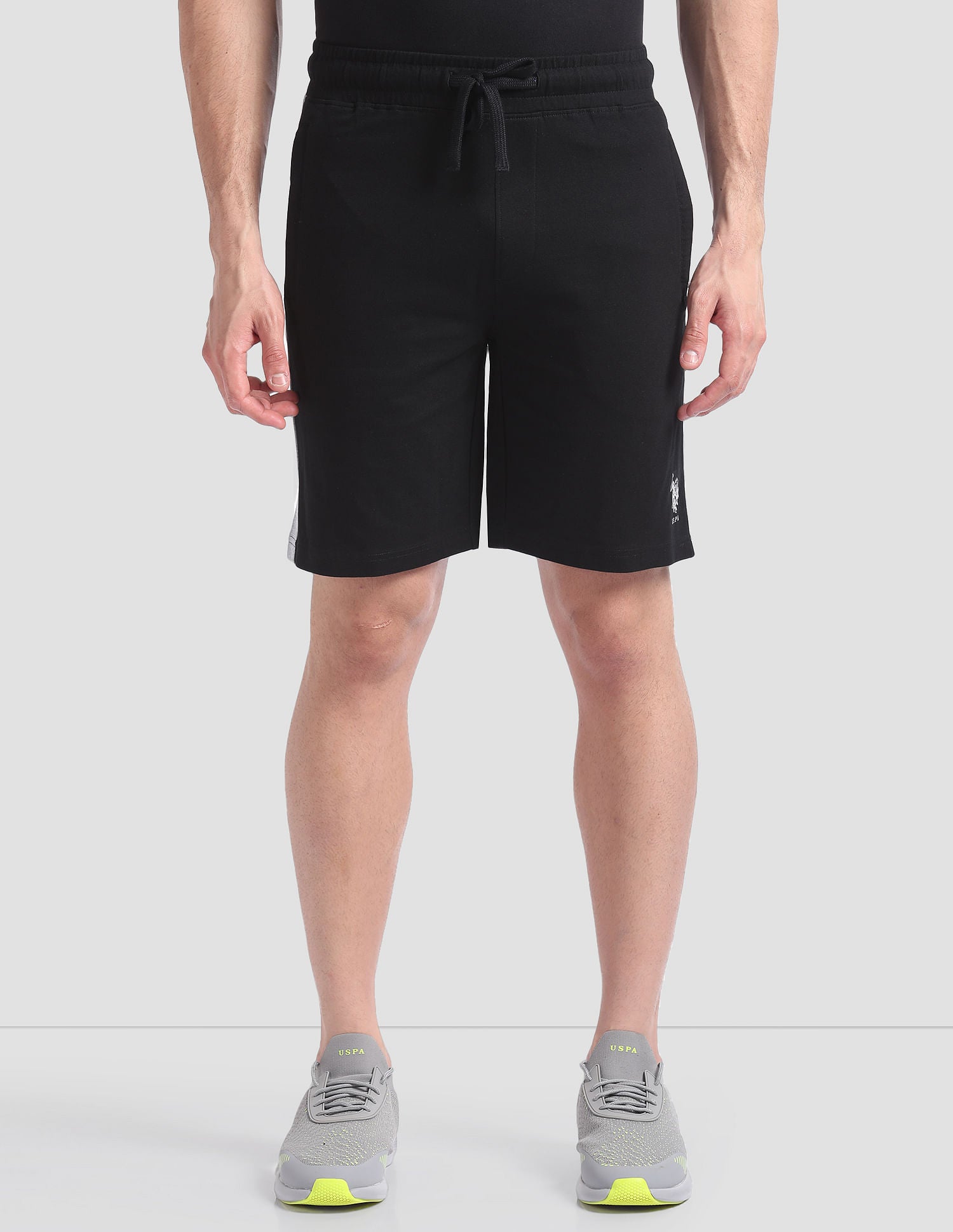 Panelled Cotton OES01 Lounge Shorts - Pack Of 1 Black - U.S. POLO ASSN. | Large