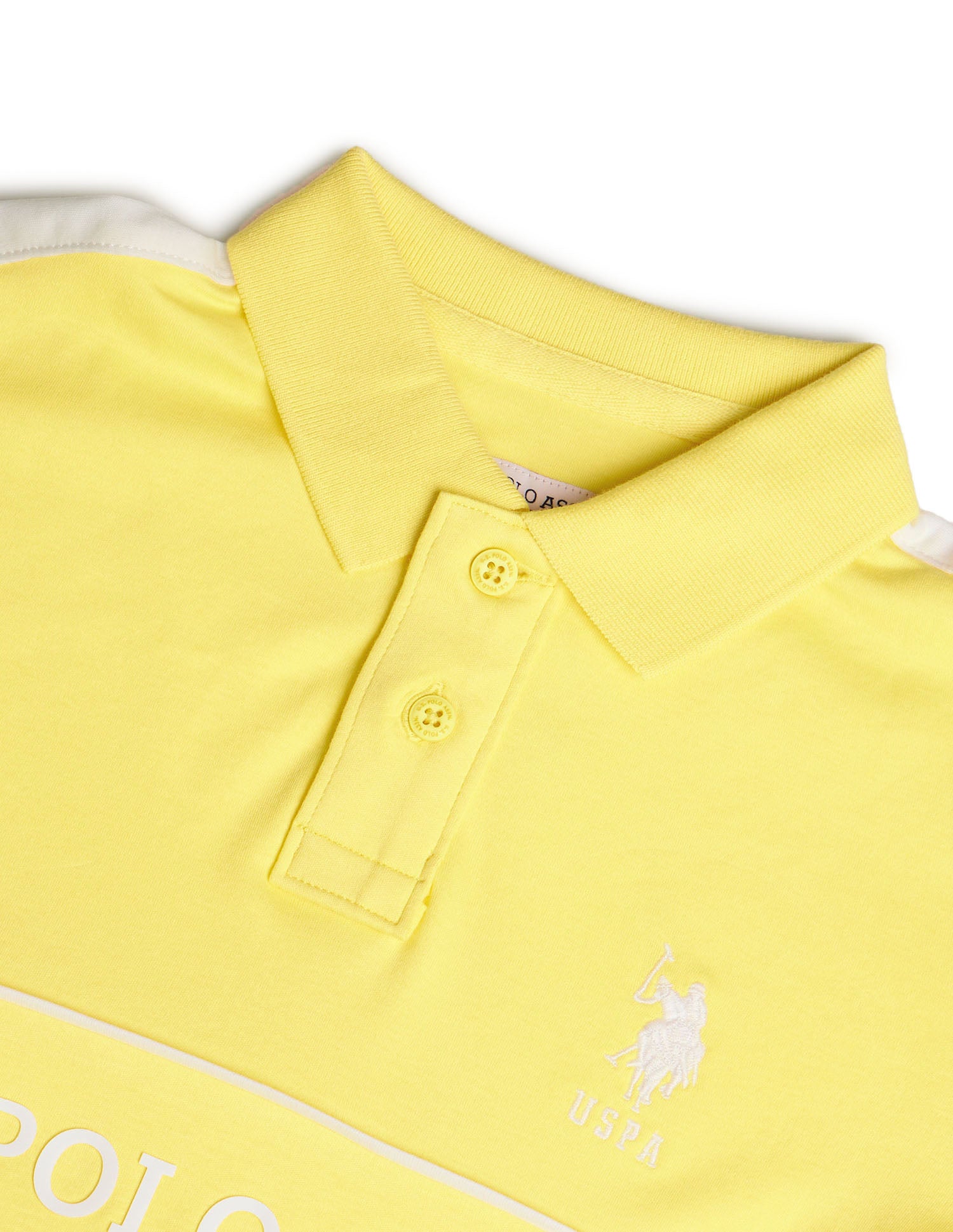 Boys Brand Printed Regular Fit Polo Shirt Light Yellow - U.S. POLO ASSN. | Large